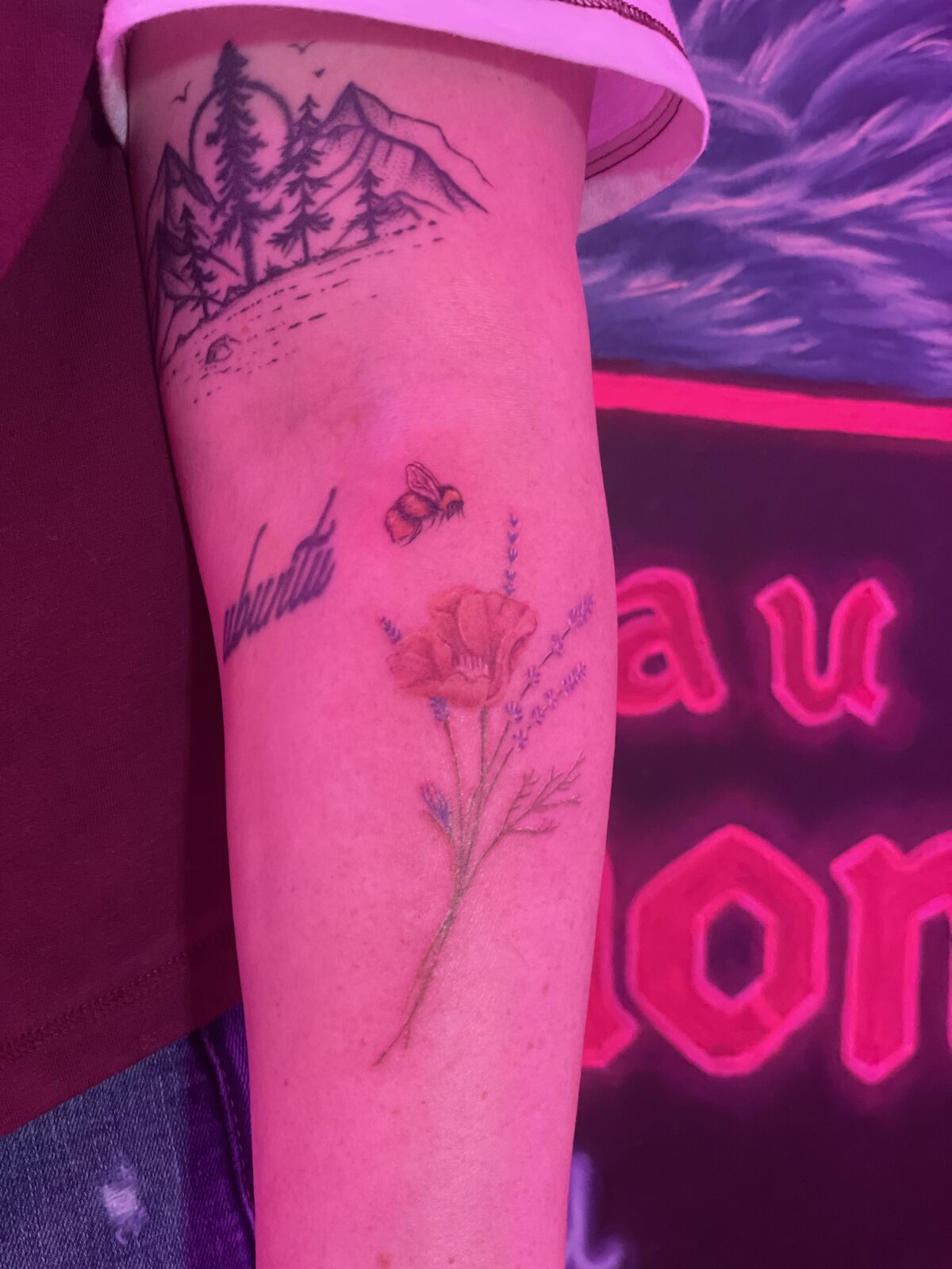 Pink Ink Tattoo Color example