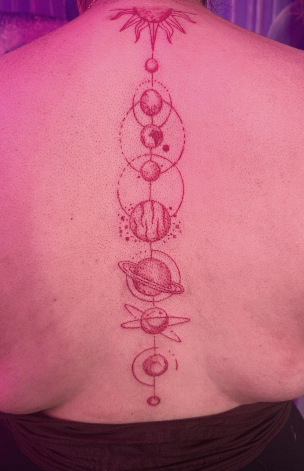 Pink Ink Tattoo Fine Line example