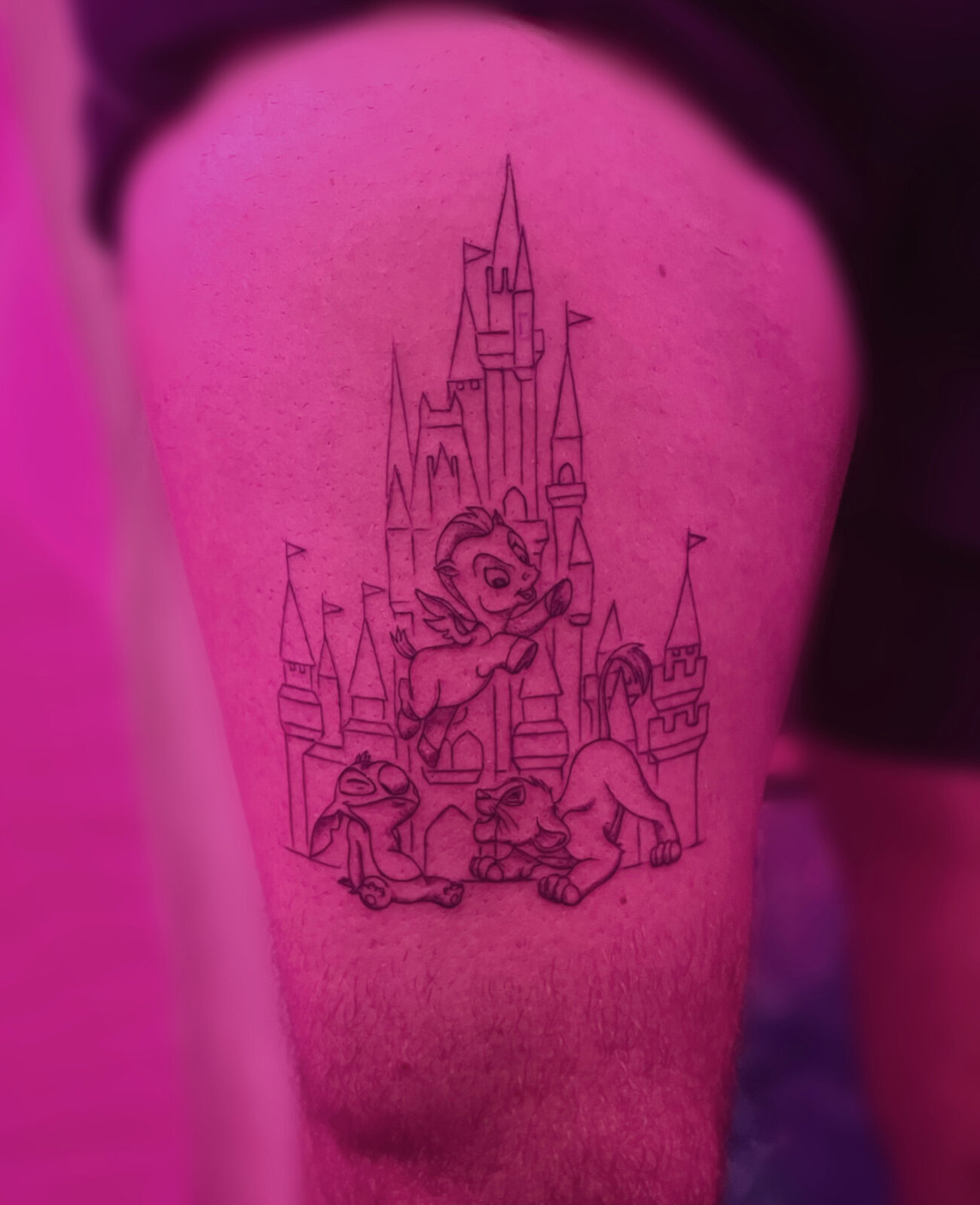 Pink Ink Tattoo Fine Line example