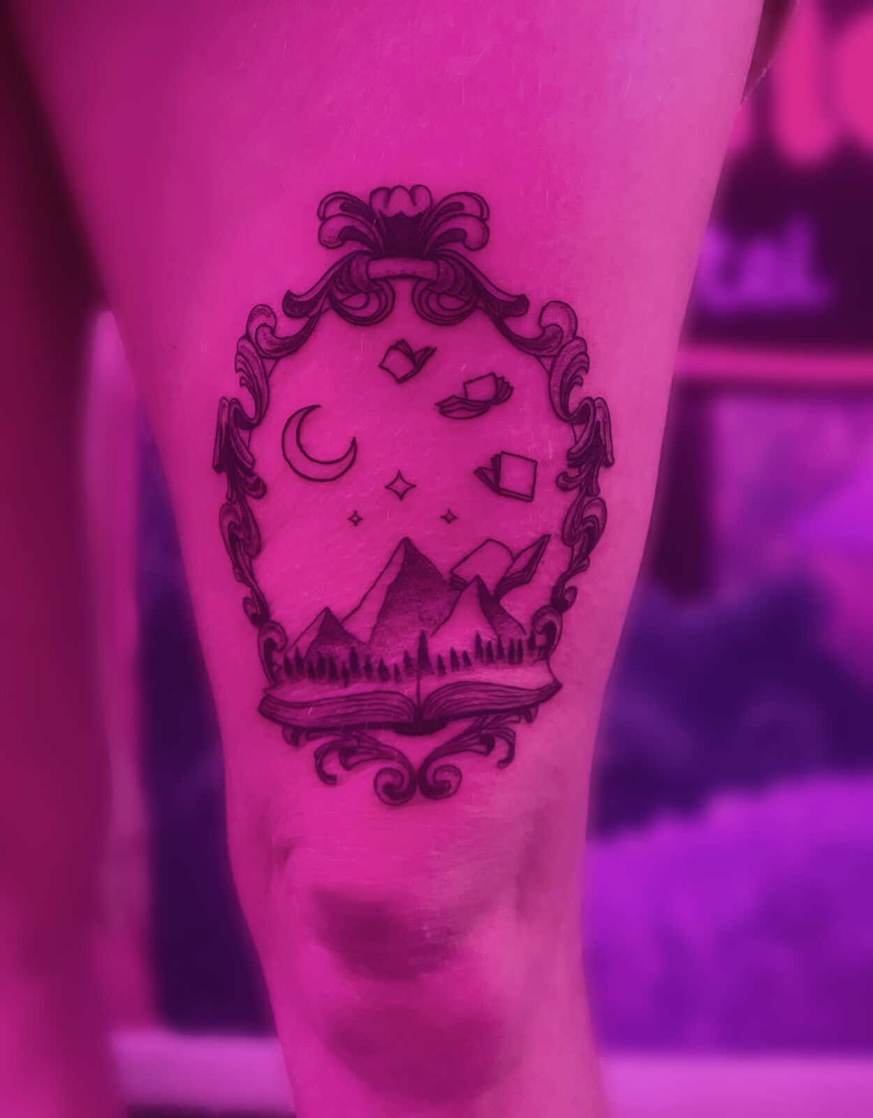 Pink Ink Tattoo Fine Line example