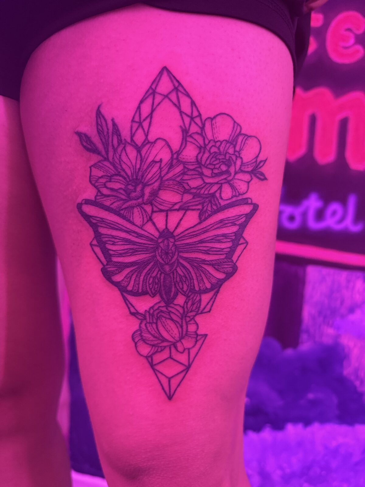 Pink Ink Tattoo Fine Line example