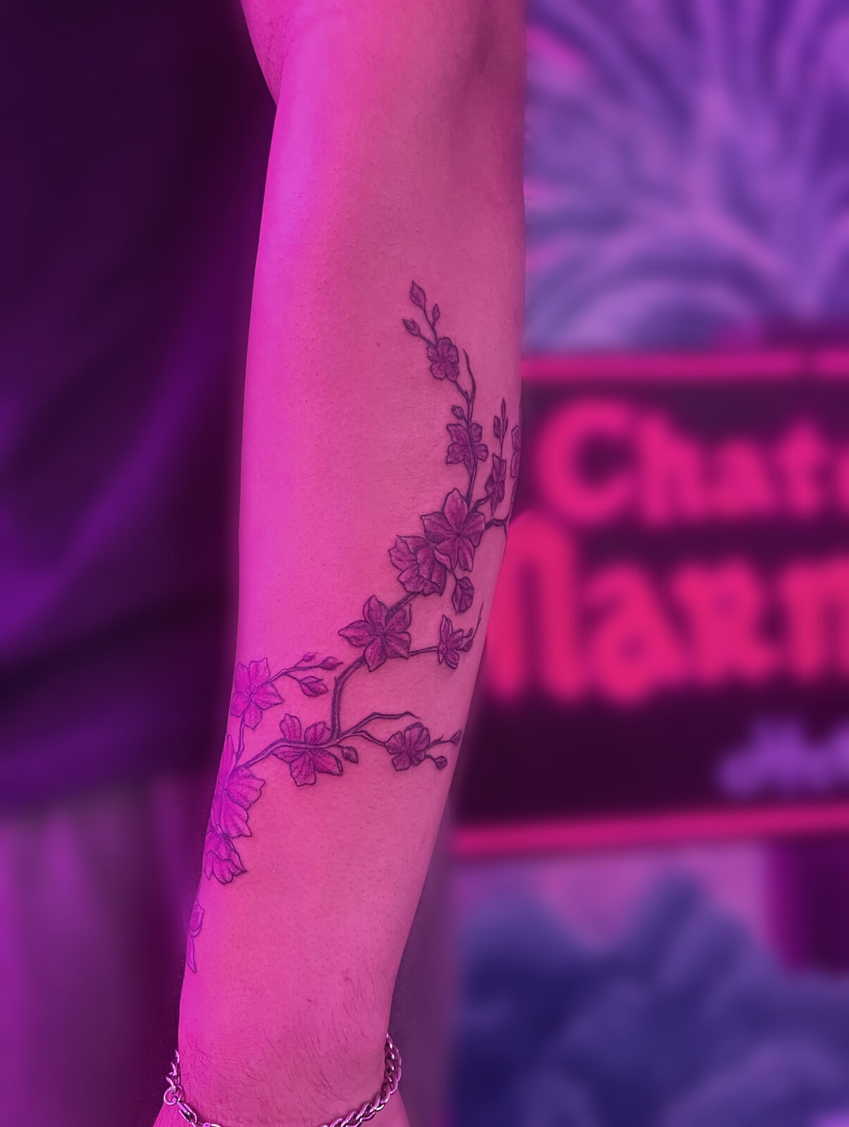 Pink Ink Tattoo Fine Line example