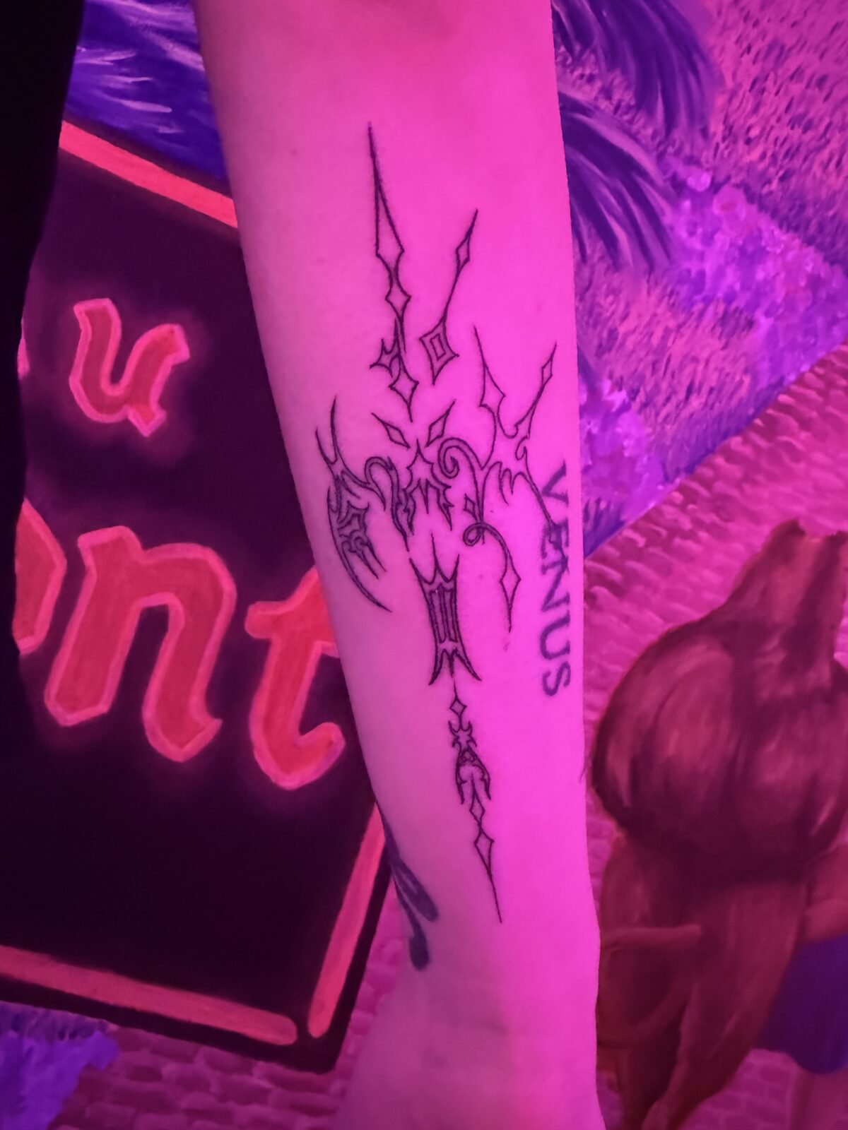 Pink Ink Tattoo Fine Line example
