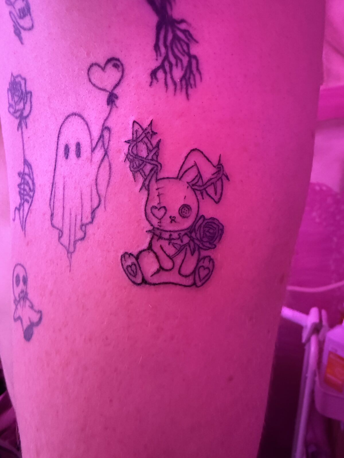 Pink Ink Tattoo Fine Line example
