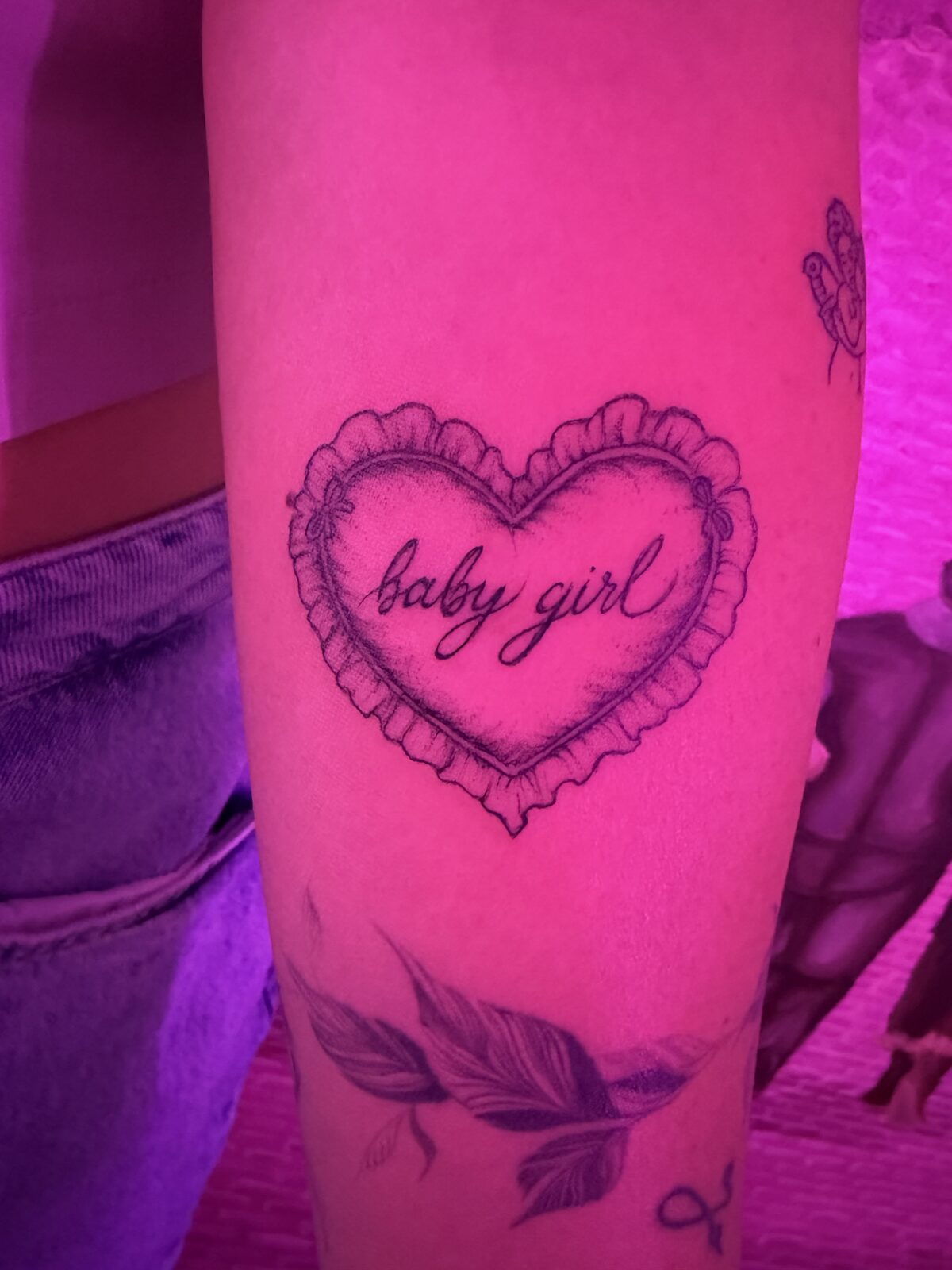 Pink Ink Tattoo Fine Line example