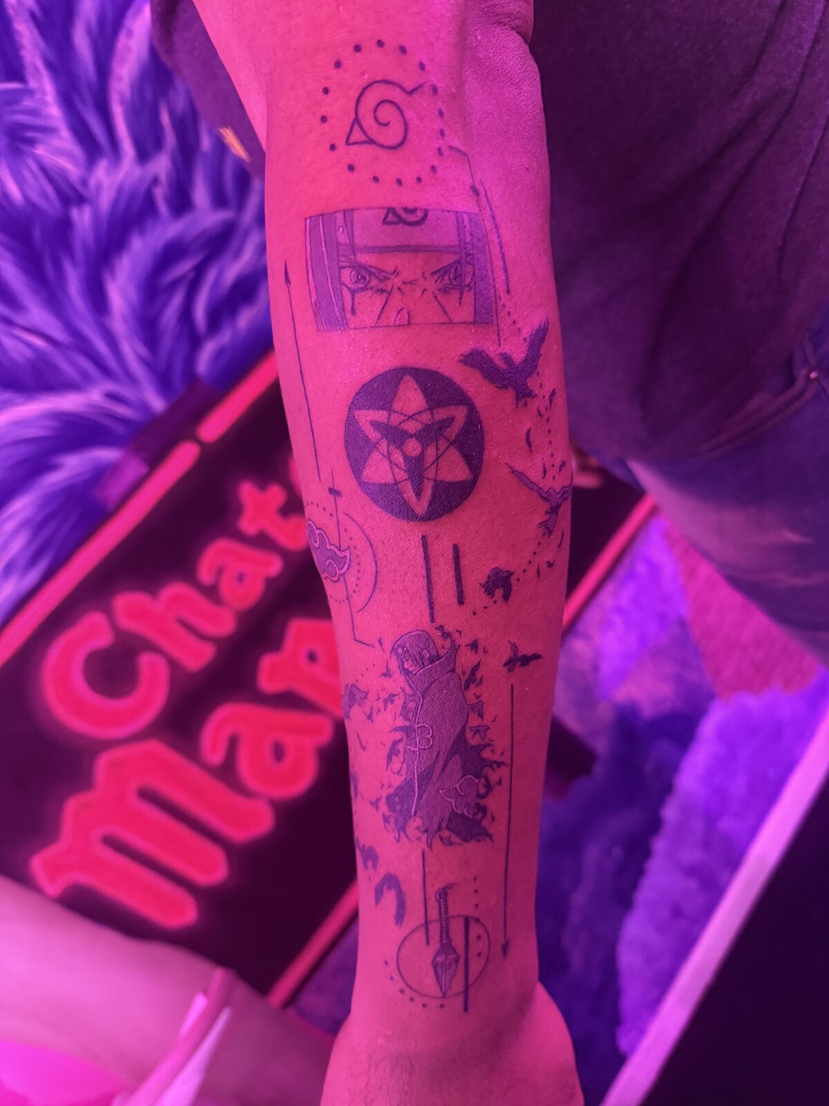 Pink Ink Tattoo Fine Line example