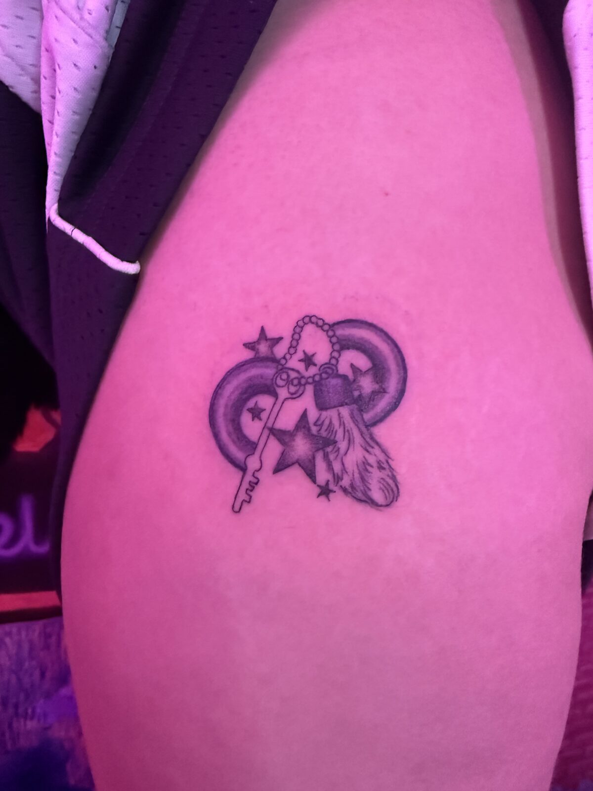 Pink Ink Tattoo Fine Line example