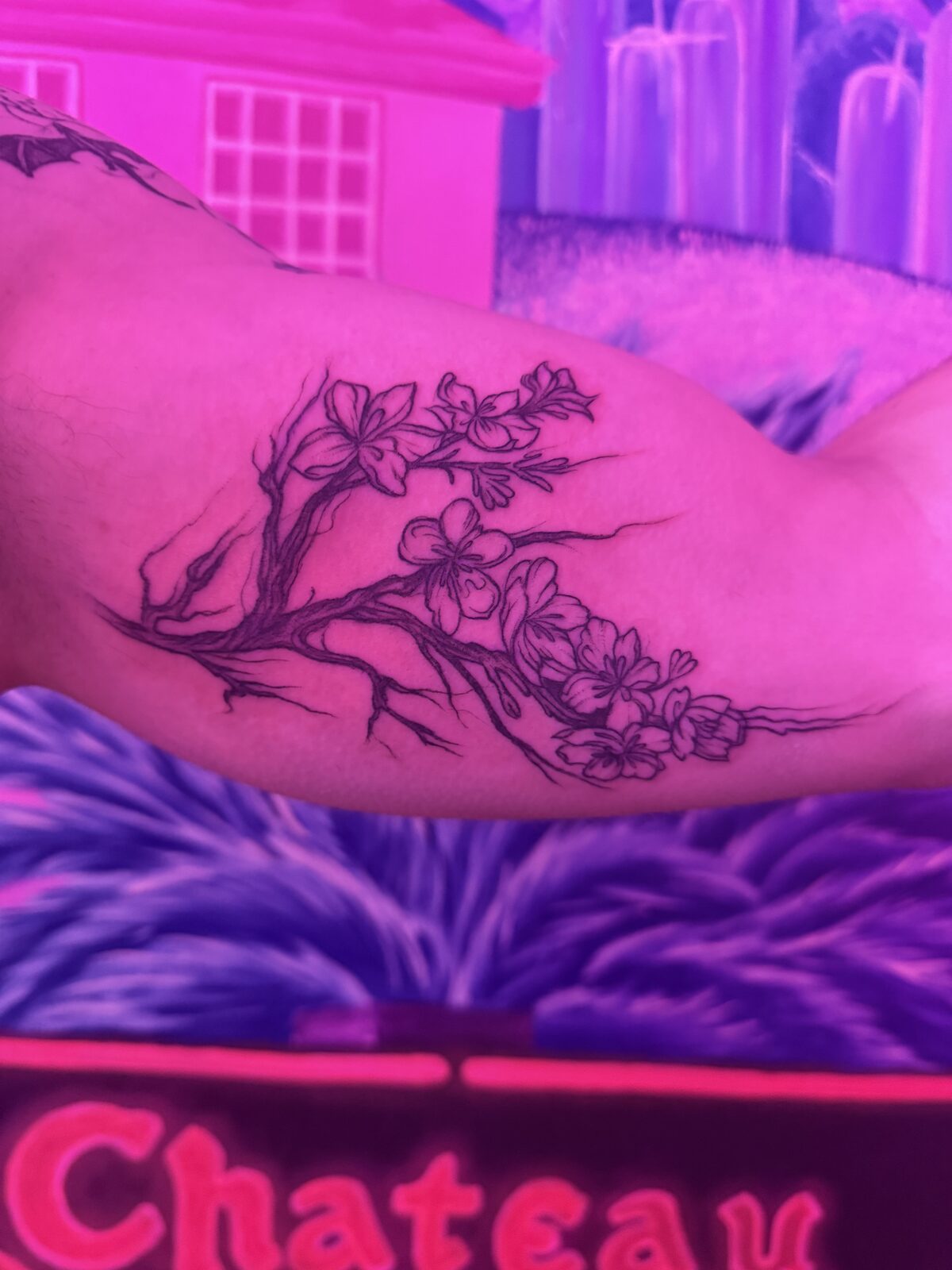 Pink Ink Tattoo Fine Line example