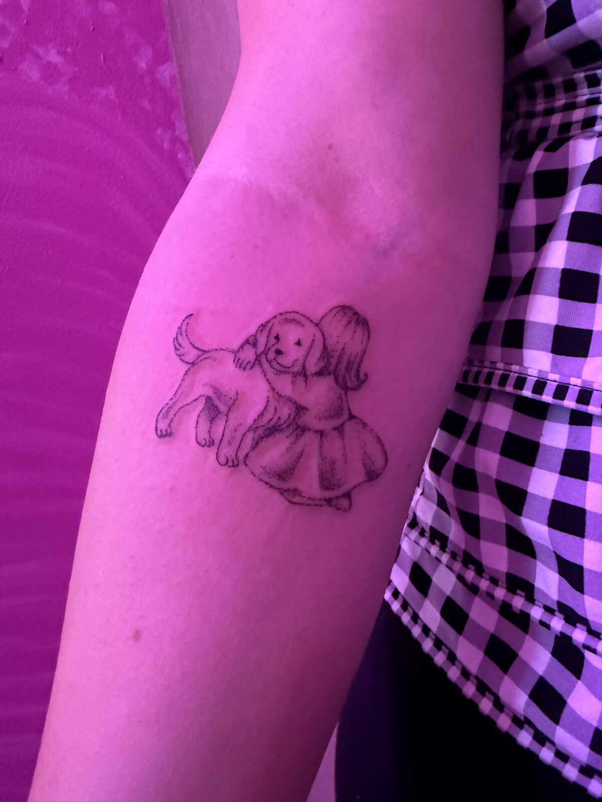 Pink Ink Tattoo Fine Line example