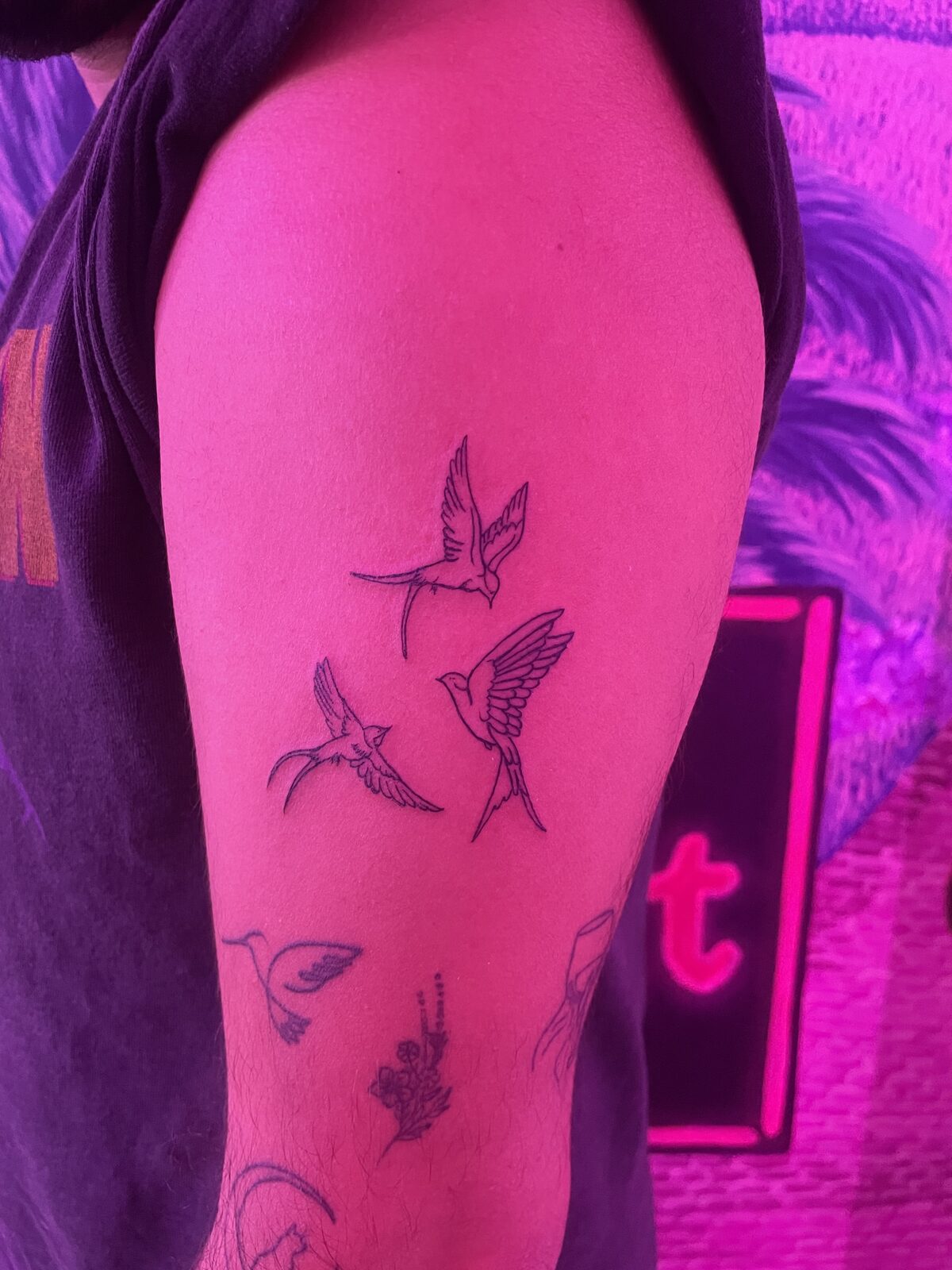 Pink Ink Tattoo Fine Line example