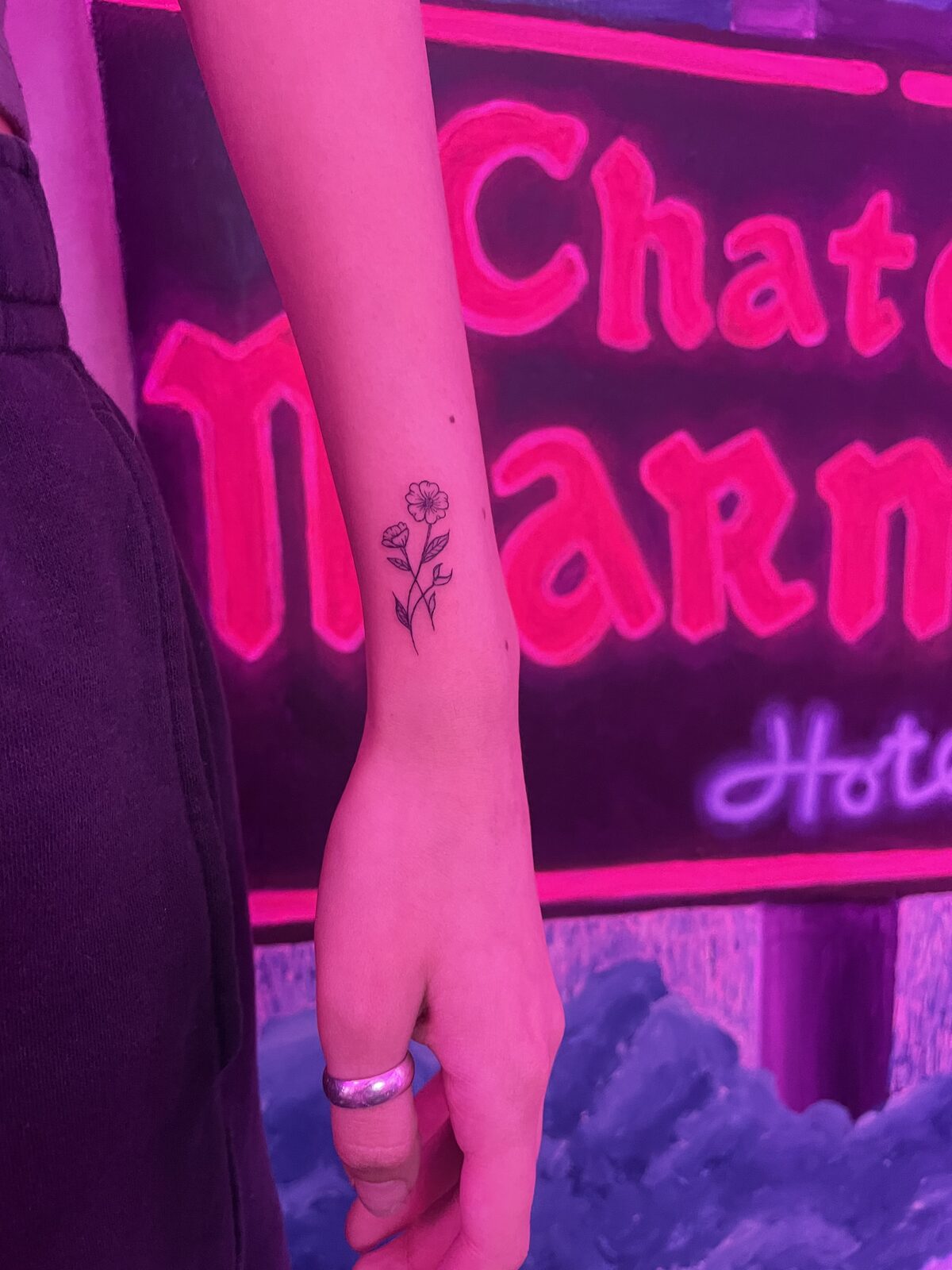 Pink Ink Tattoo Fine Line example