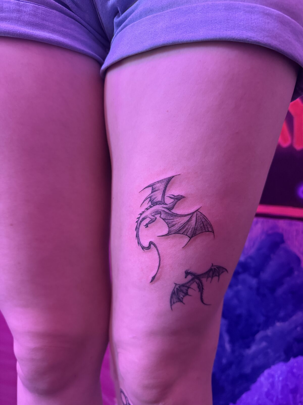 Pink Ink Tattoo Fine Line example