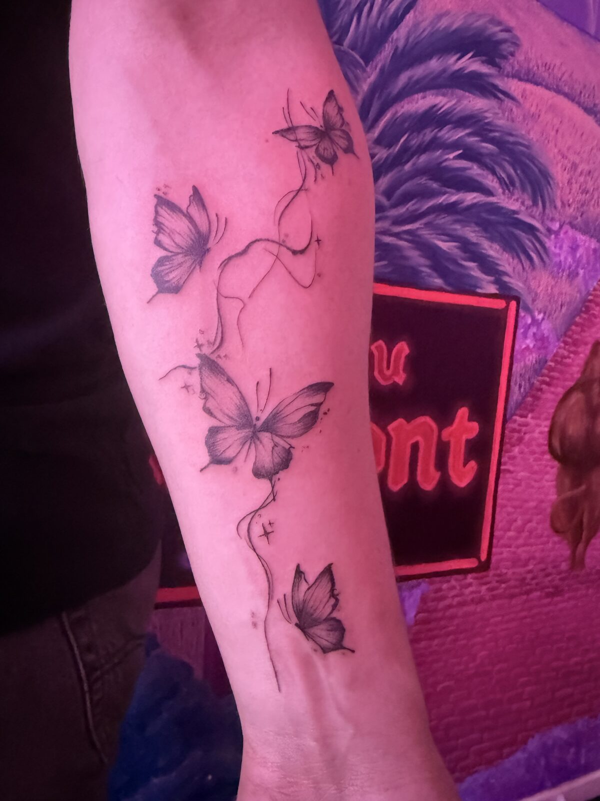 Pink Ink Tattoo Fine Line example