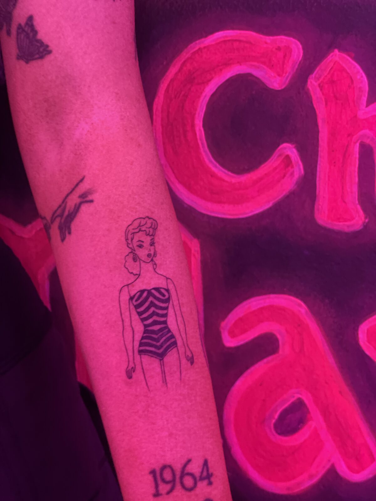 Pink Ink Tattoo Fine Line example