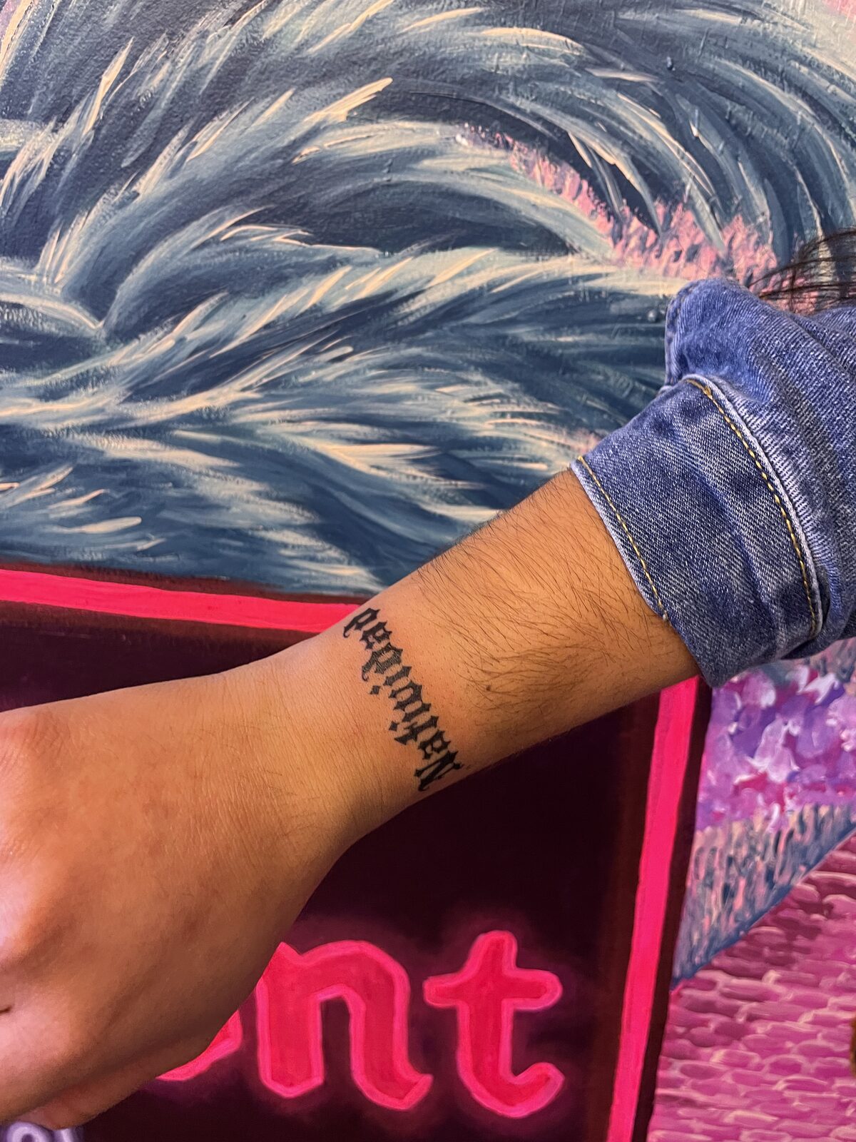 Pink Ink Tattoo Fine Line example
