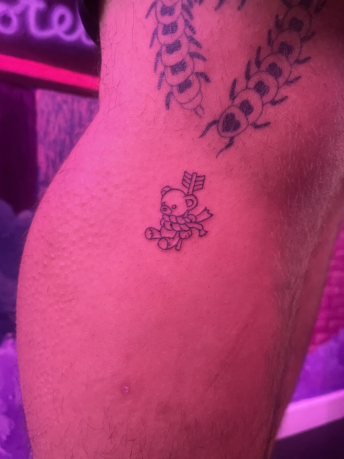 Pink Ink Tattoo Fine Line example