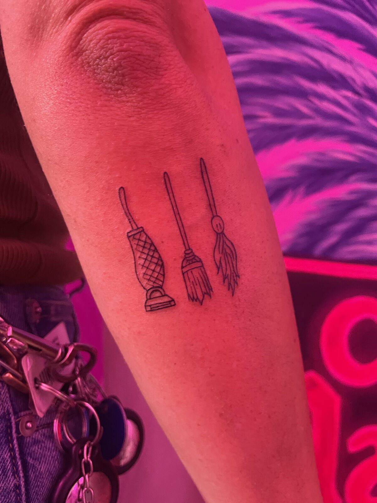 Pink Ink Tattoo Fine Line example