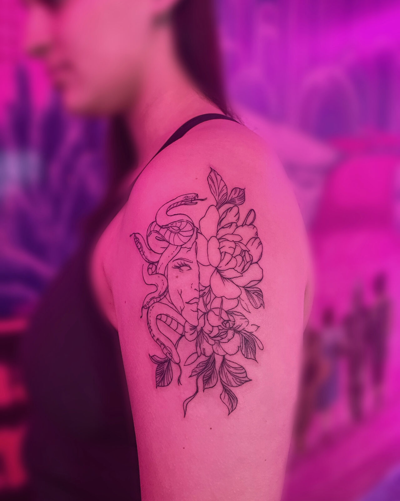 Pink Ink Tattoo Fine Line example