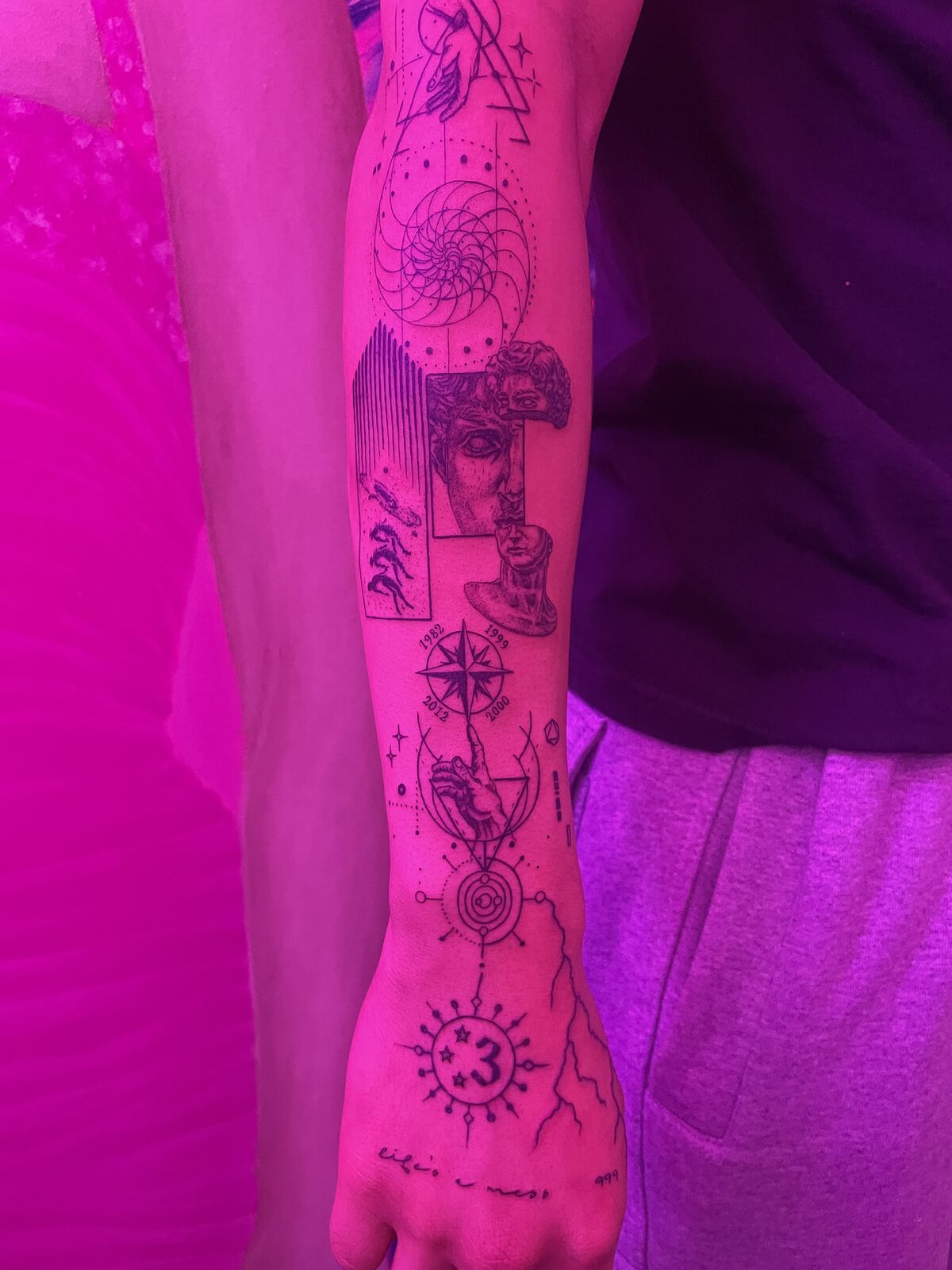 Pink Ink Tattoo Fine Line example
