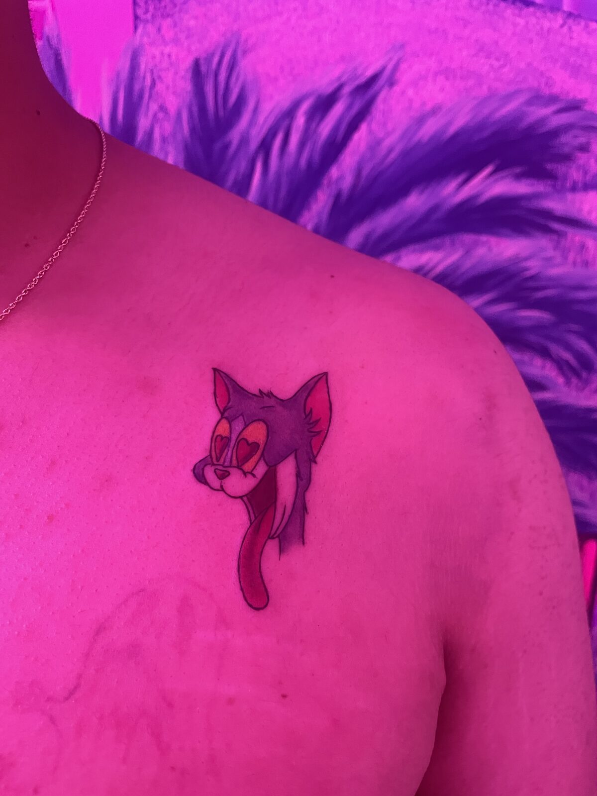 Pink Ink Tattoo Fine Line example
