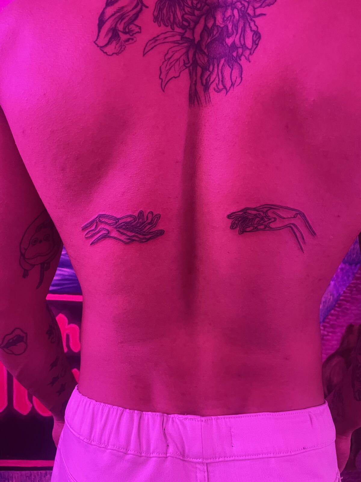 Pink Ink Tattoo Fine Line example