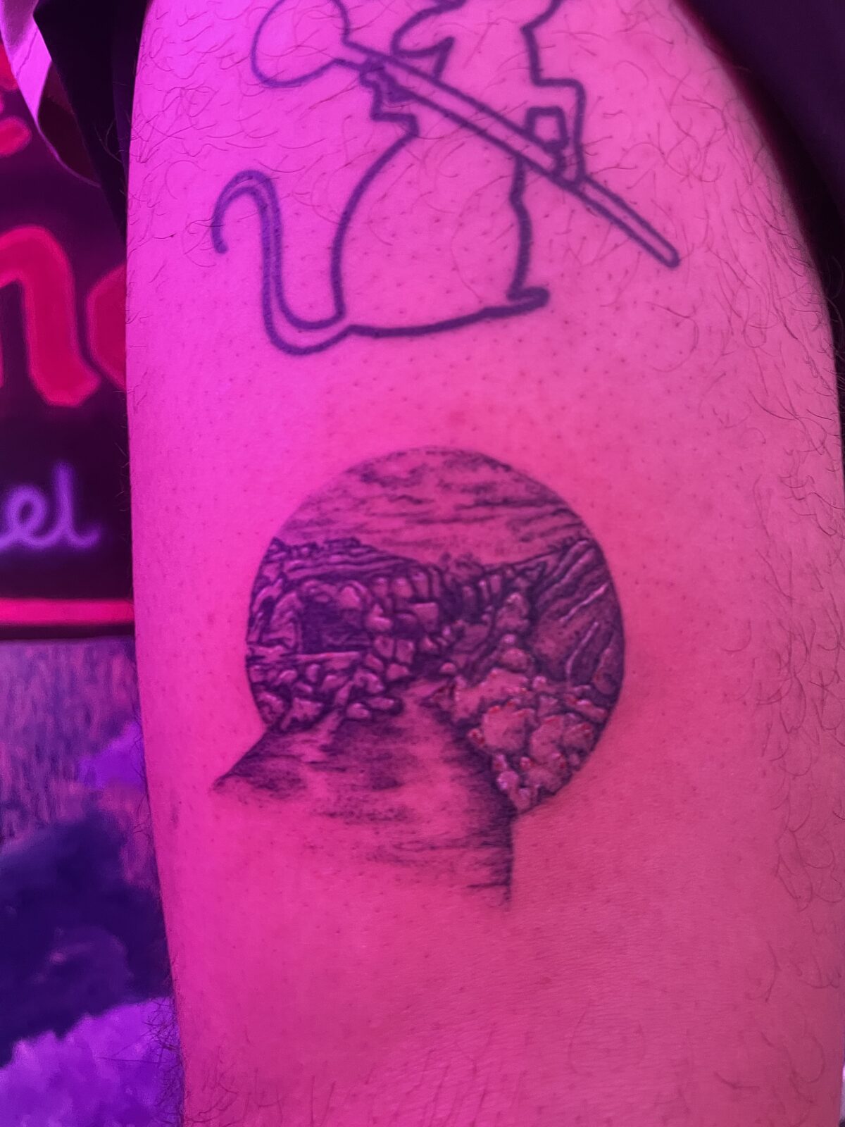 Pink Ink Tattoo Fine Line example