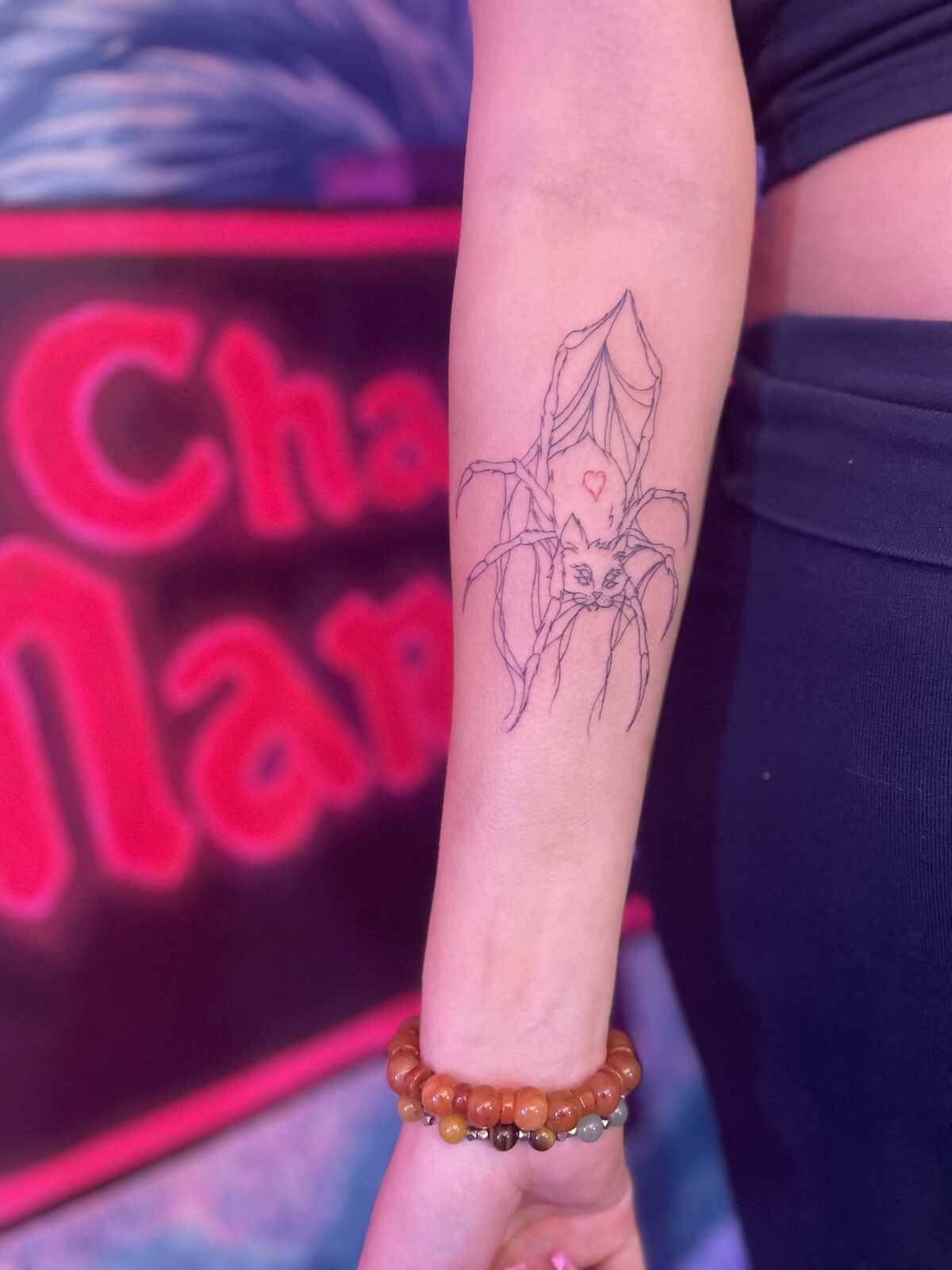 Pink Ink Tattoo Fine Line example