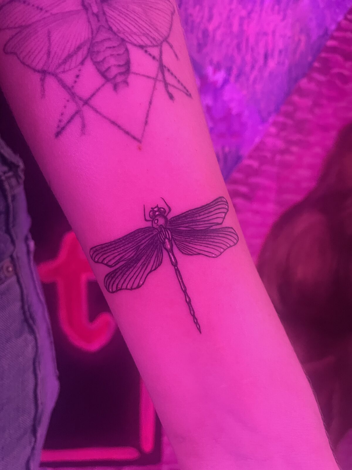 Pink Ink Tattoo Fine Line example