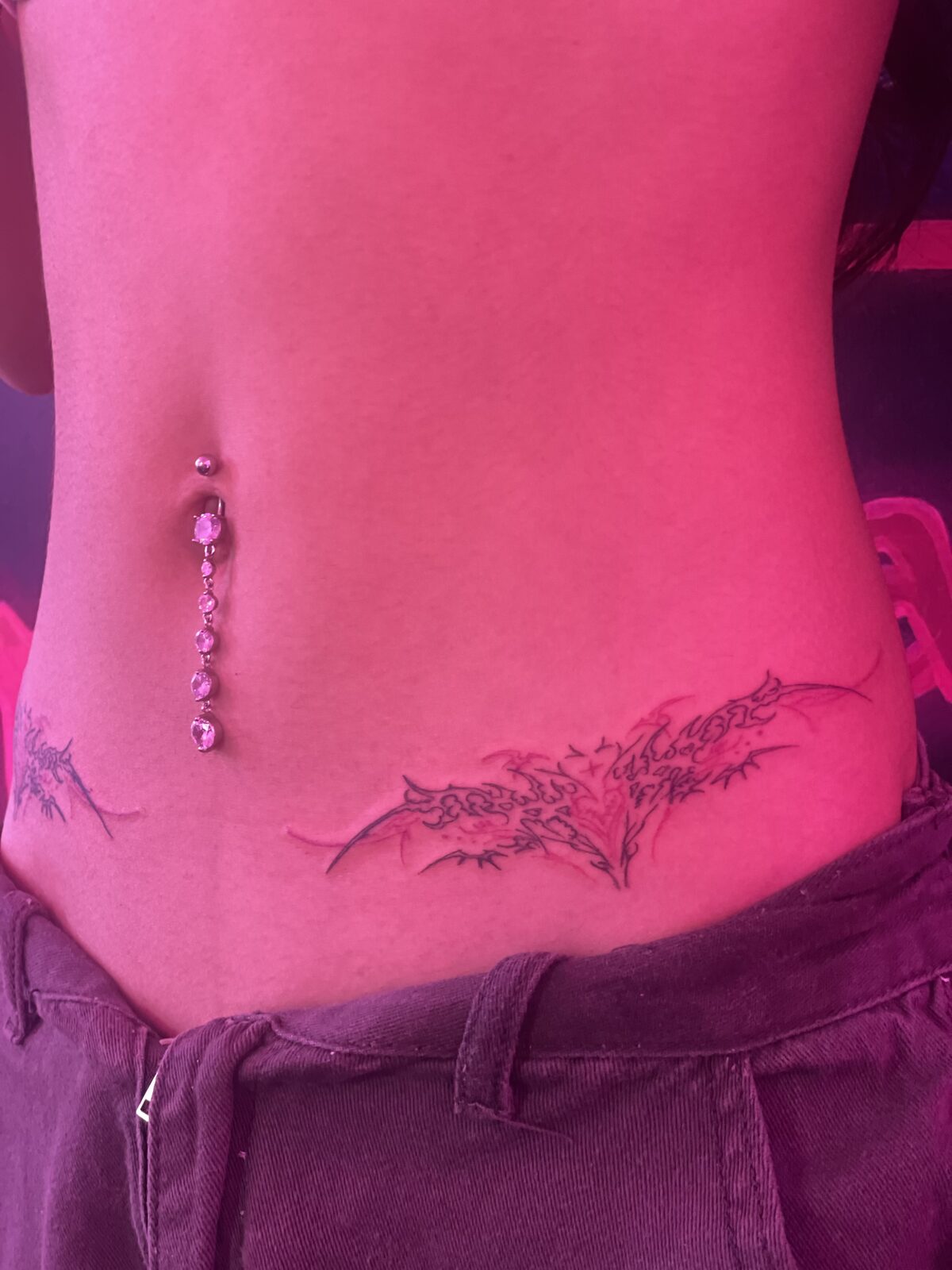 Pink Ink Tattoo Fine Line example