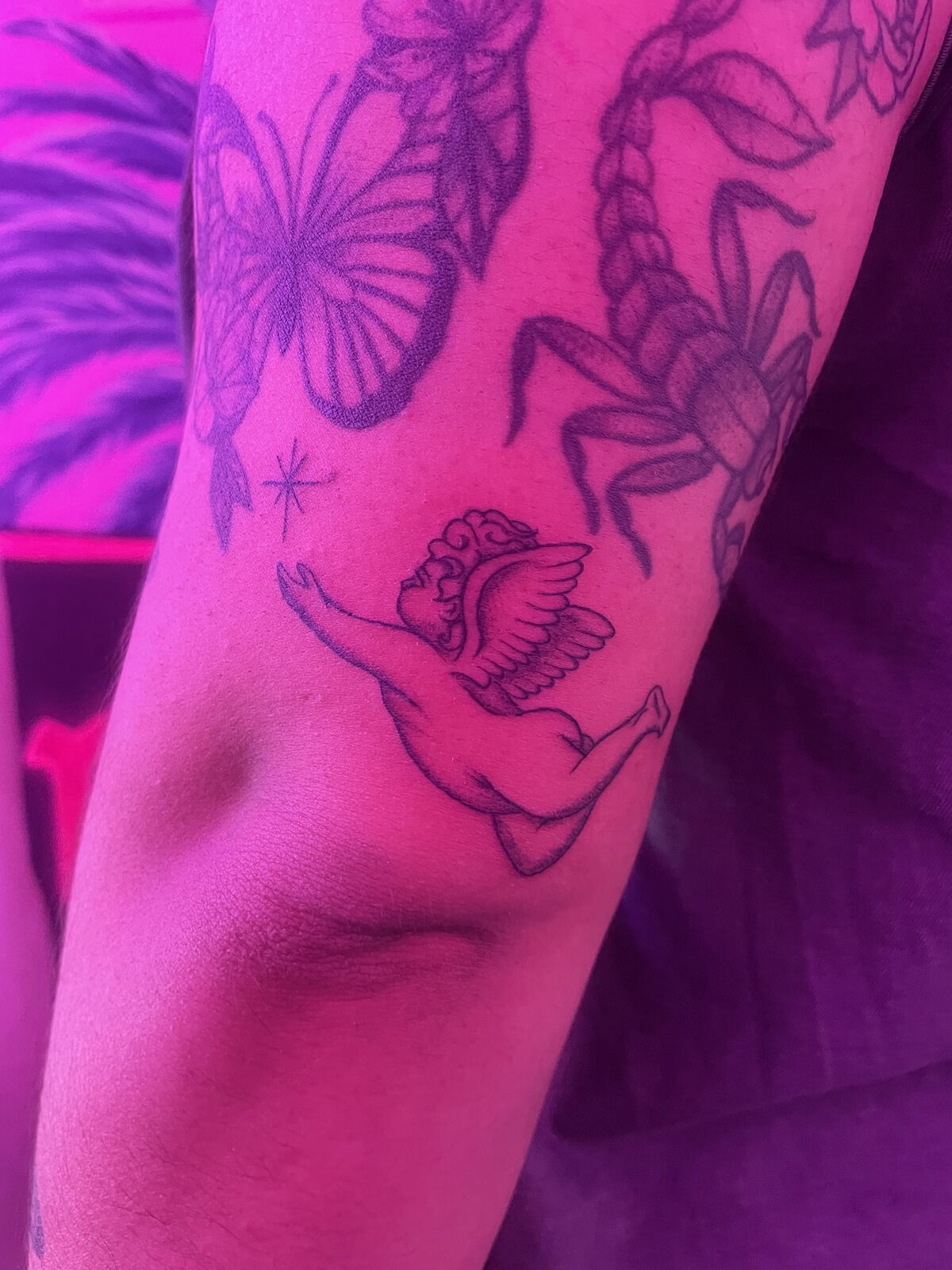 Pink Ink Tattoo Fine Line example