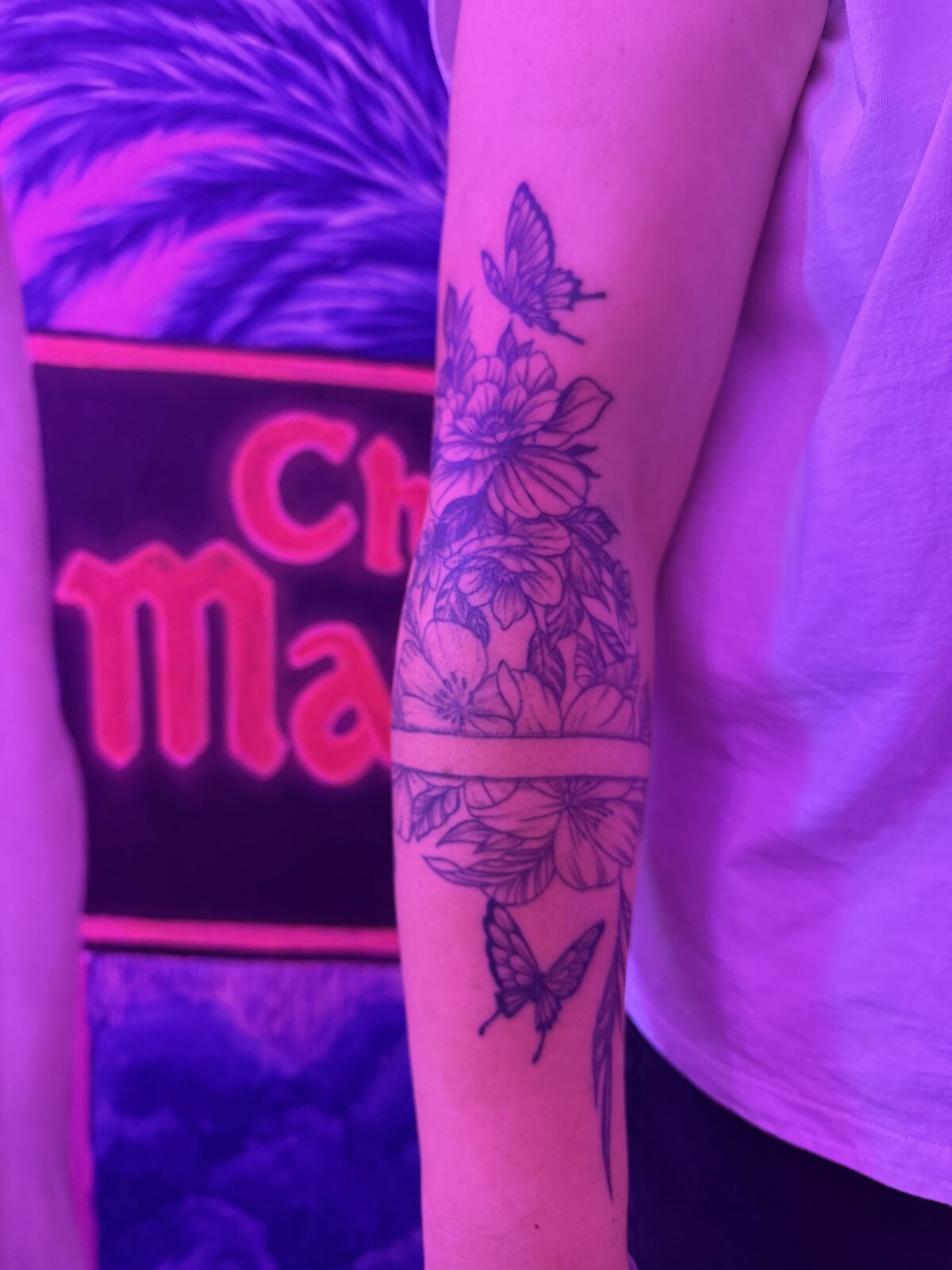 Pink Ink Tattoo Fine Line example