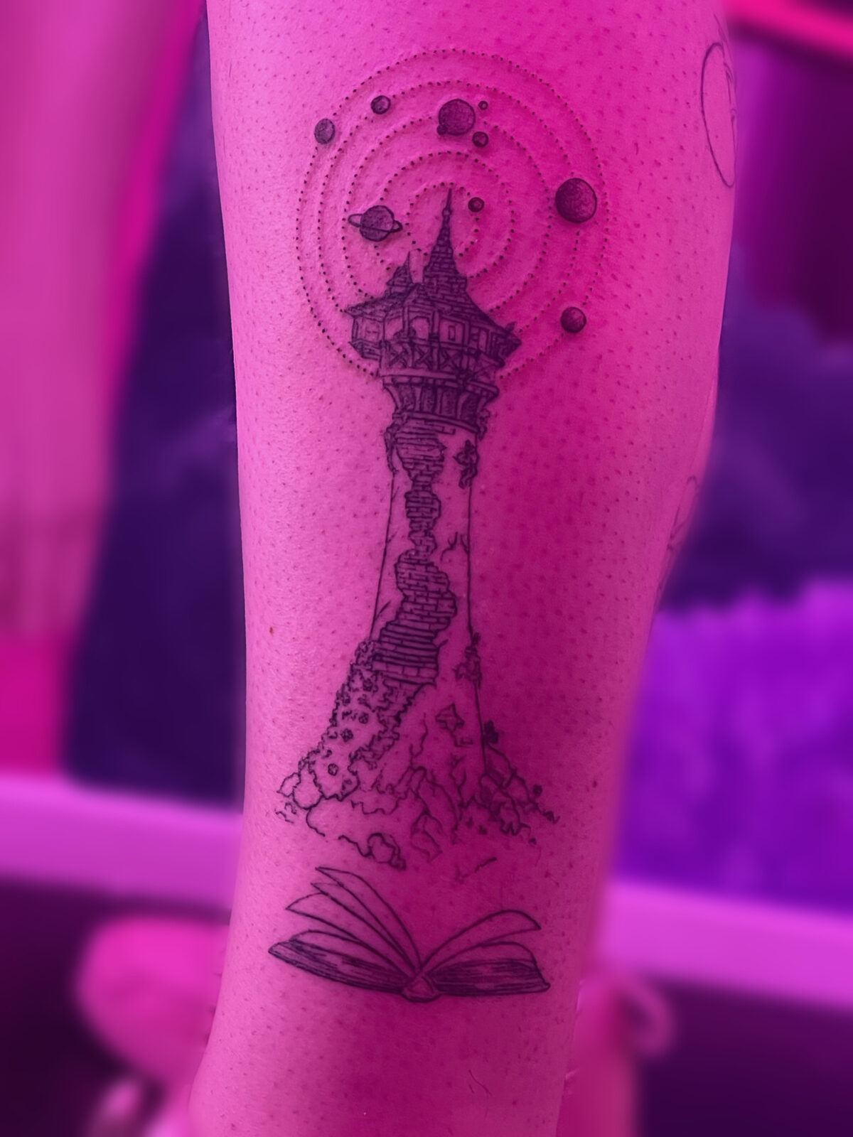 Pink Ink Tattoo Fine Line example