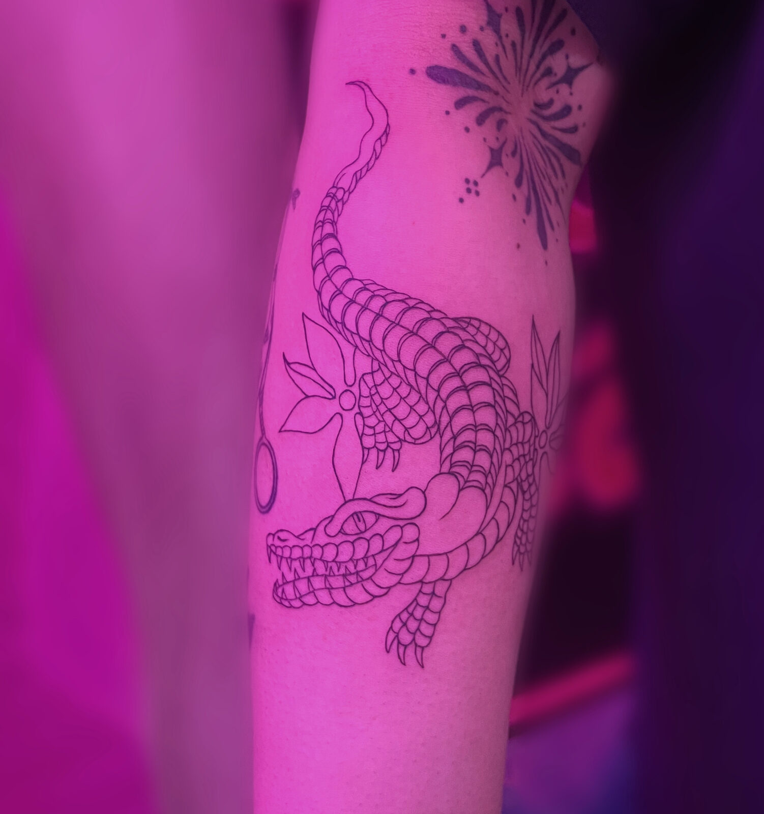 Pink Ink Tattoo Fine Line example