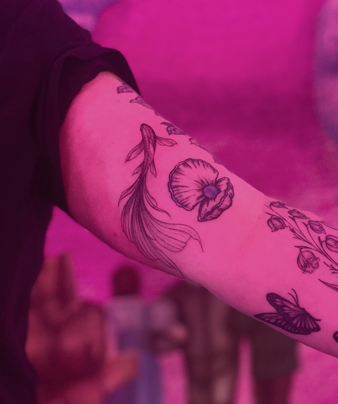 Pink Ink Tattoo Fine Line example