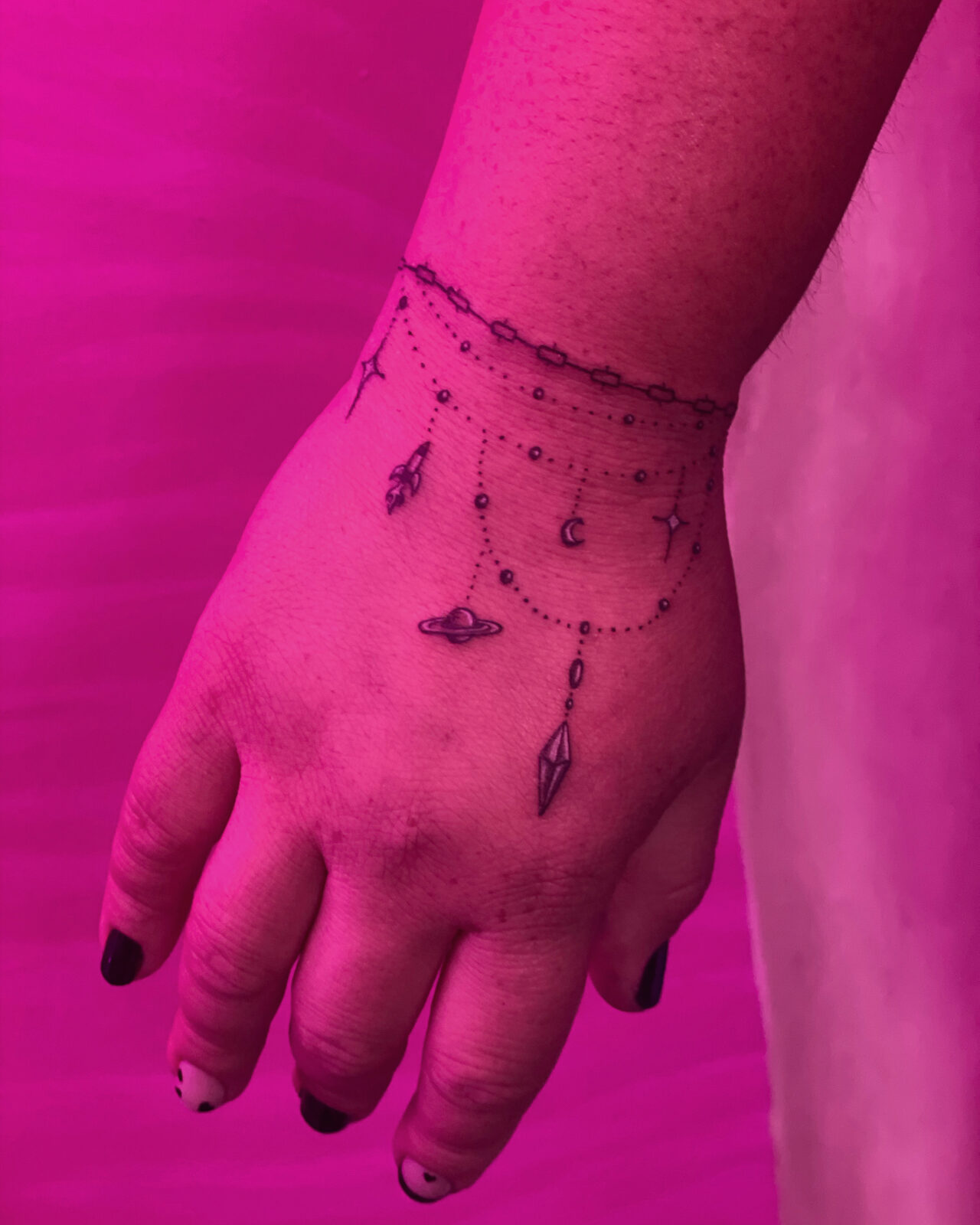 Pink Ink Tattoo Fine Line example
