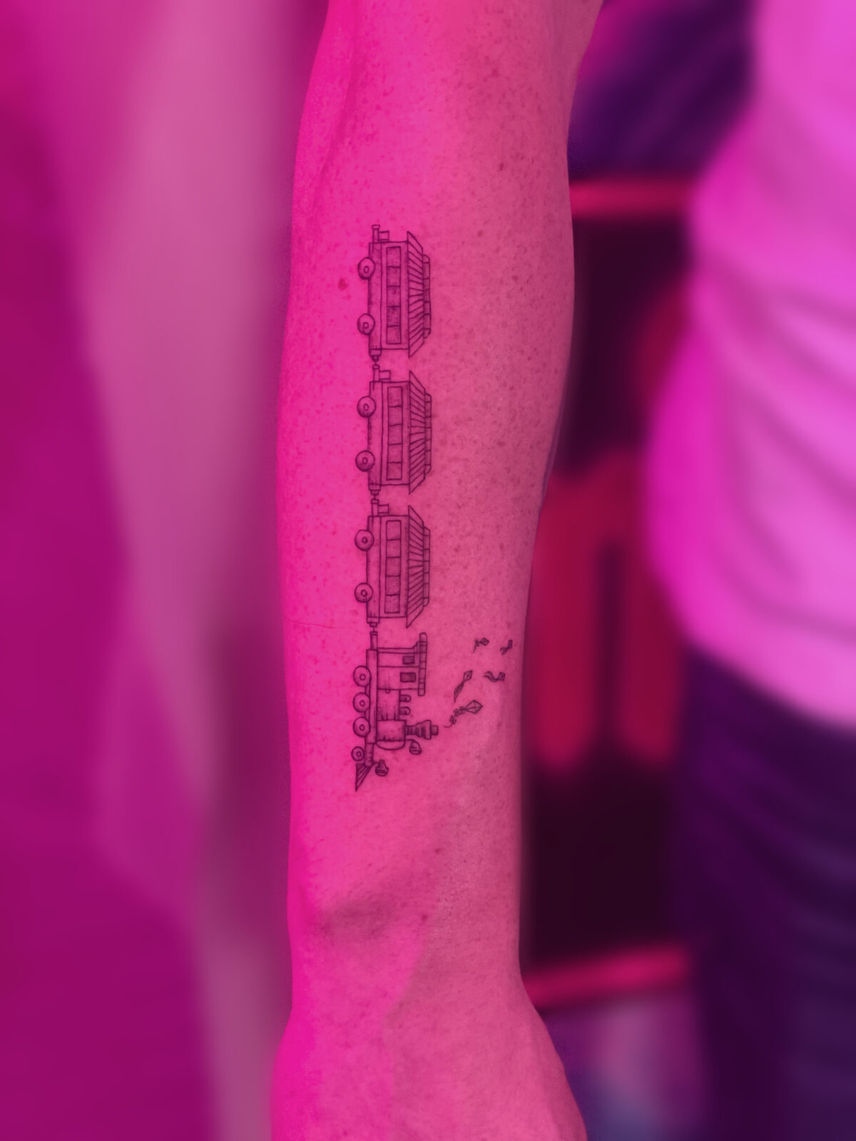 Pink Ink Tattoo Fine Line example