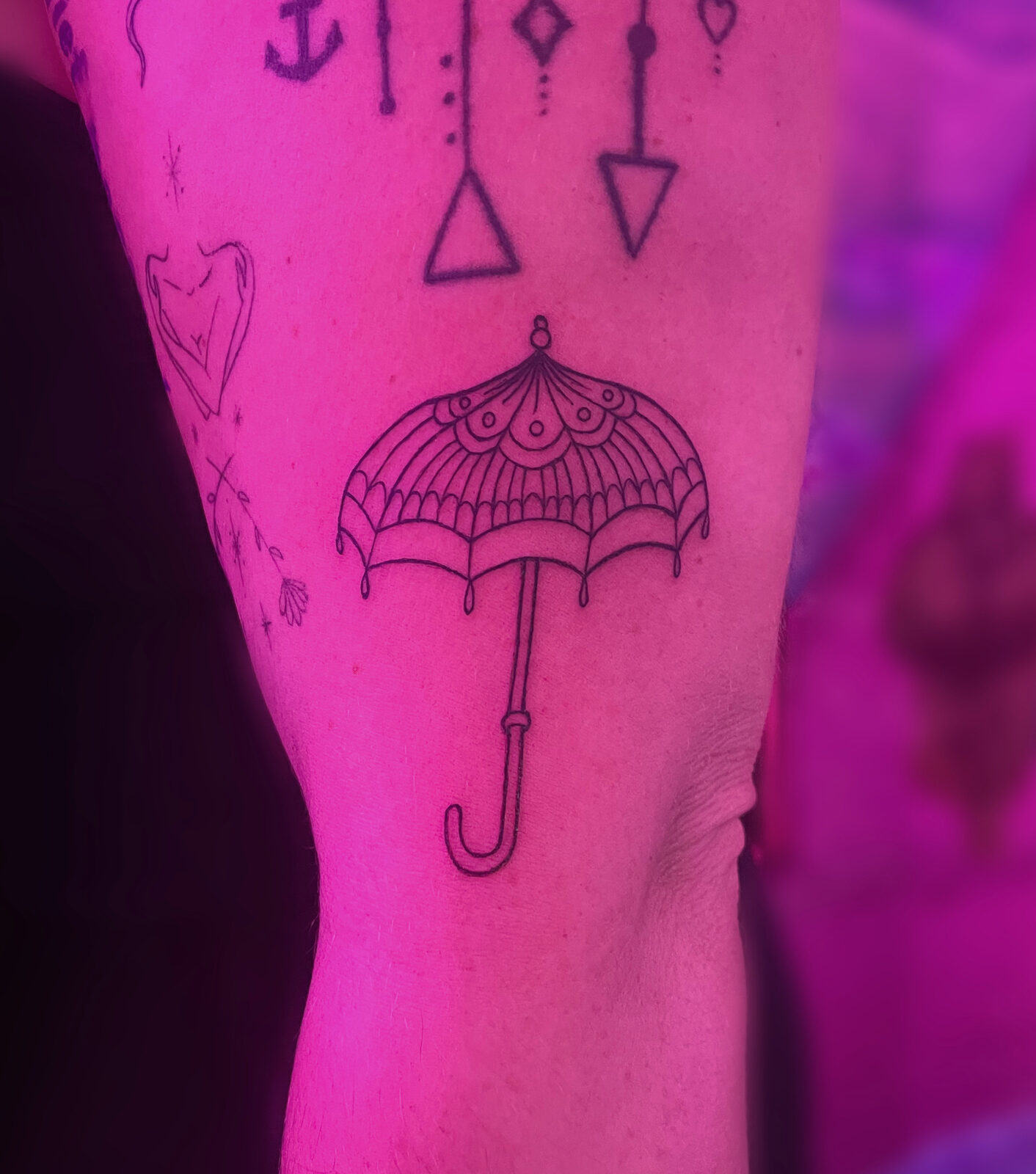 Pink Ink Tattoo Fine Line example