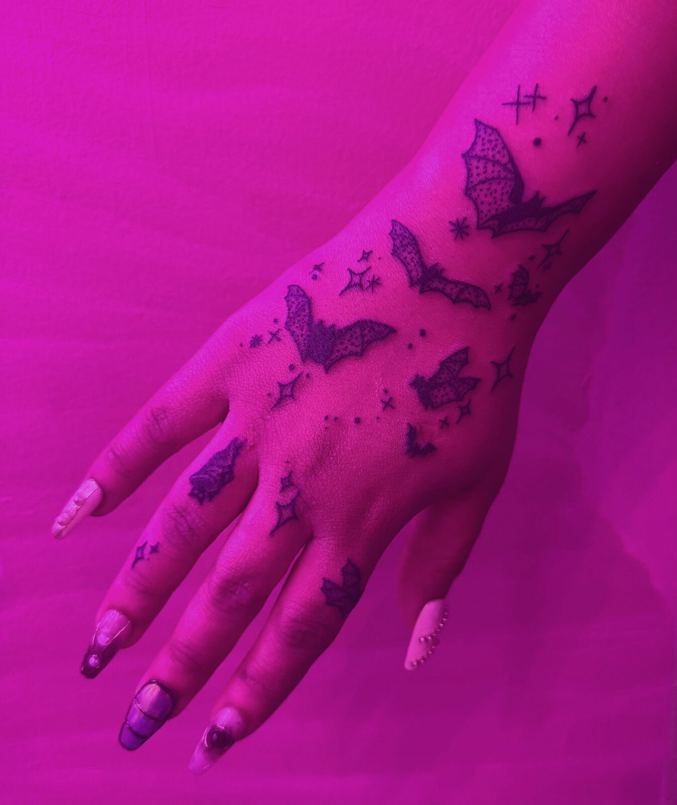 Pink Ink Tattoo Fine Line example