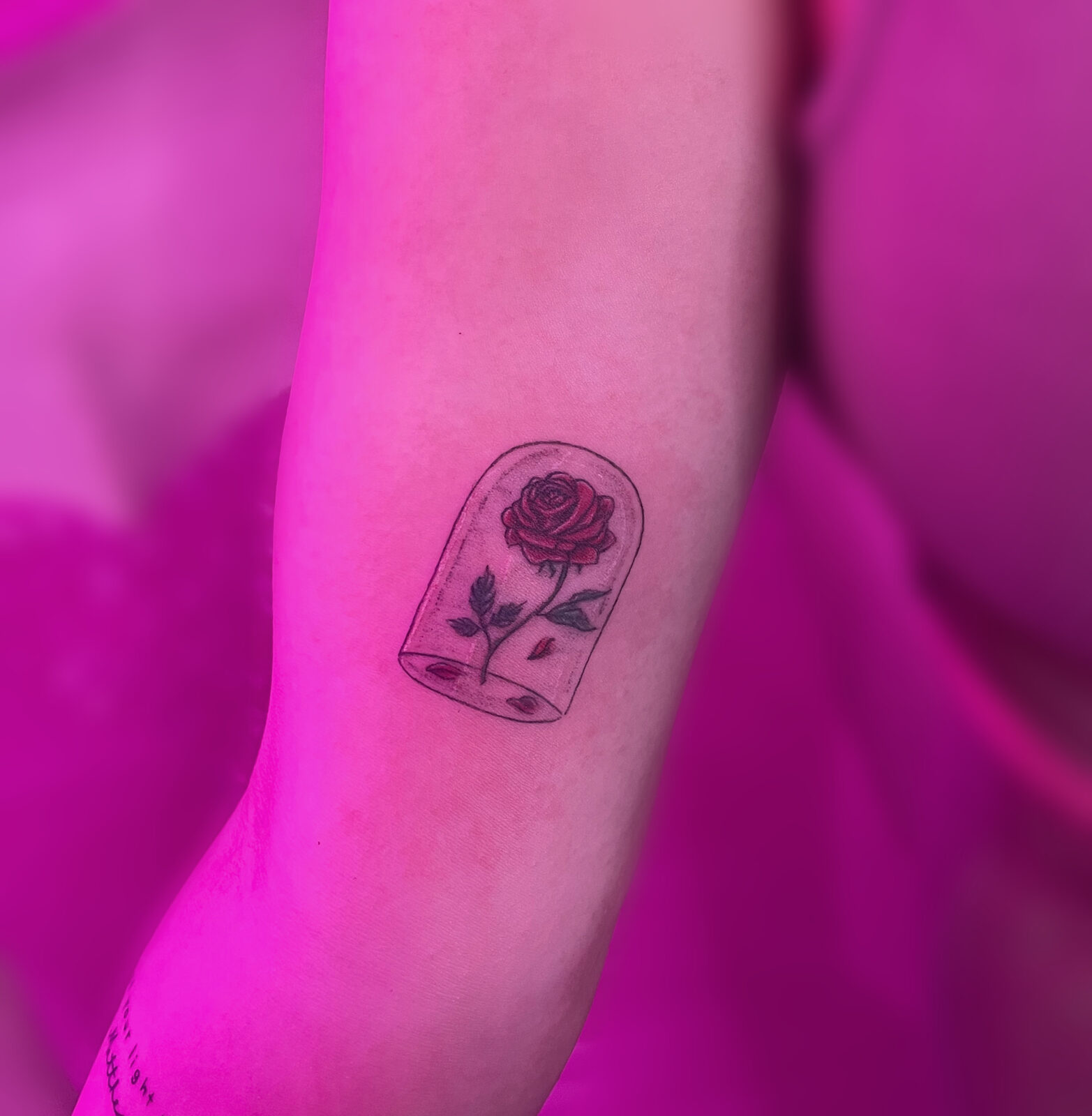 Pink Ink Tattoo Fine Line example