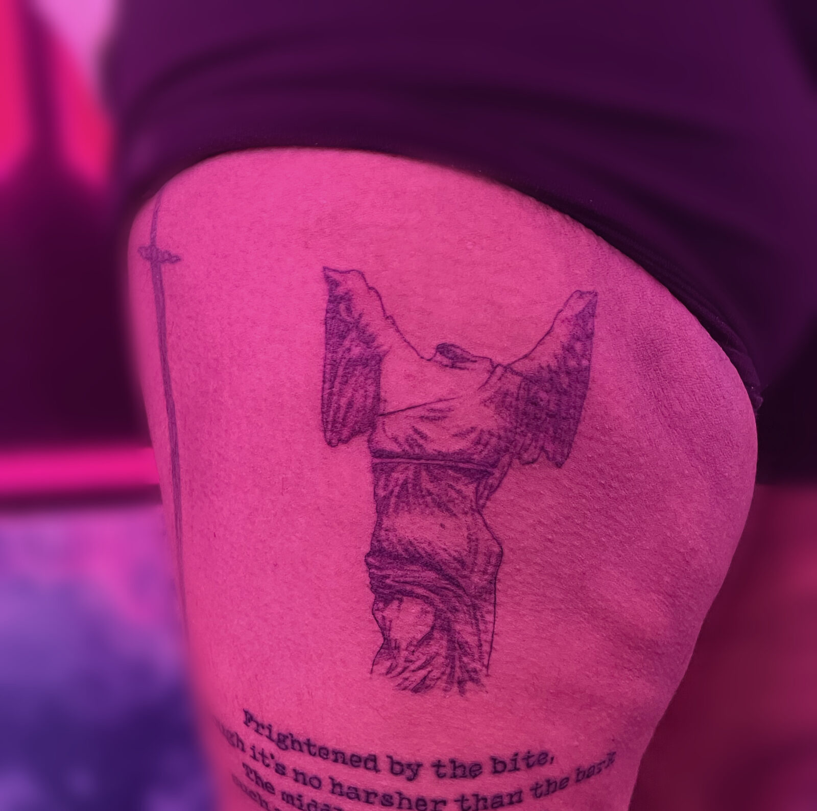 Pink Ink Tattoo Fine Line example