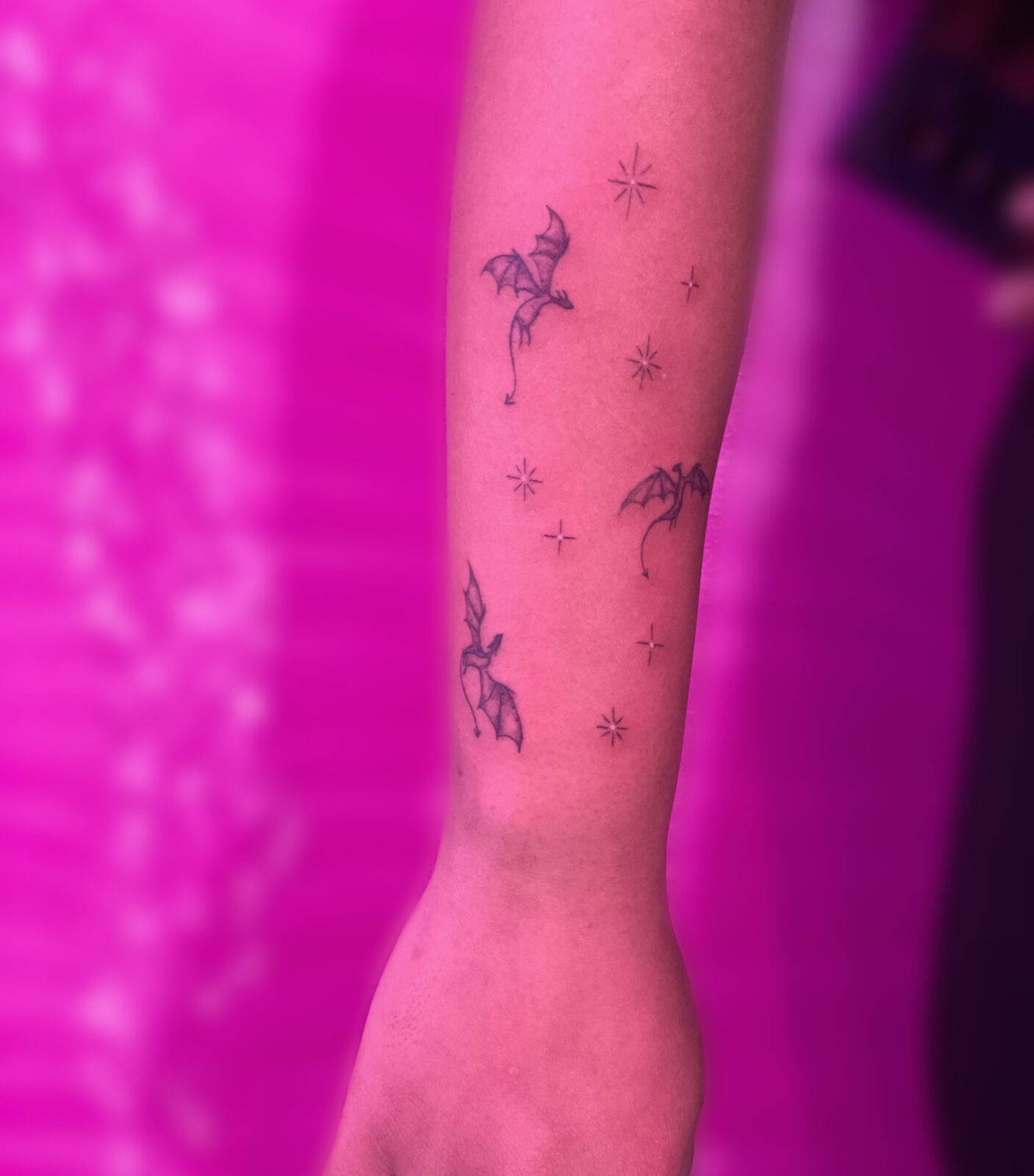 Pink Ink Tattoo Fine Line example