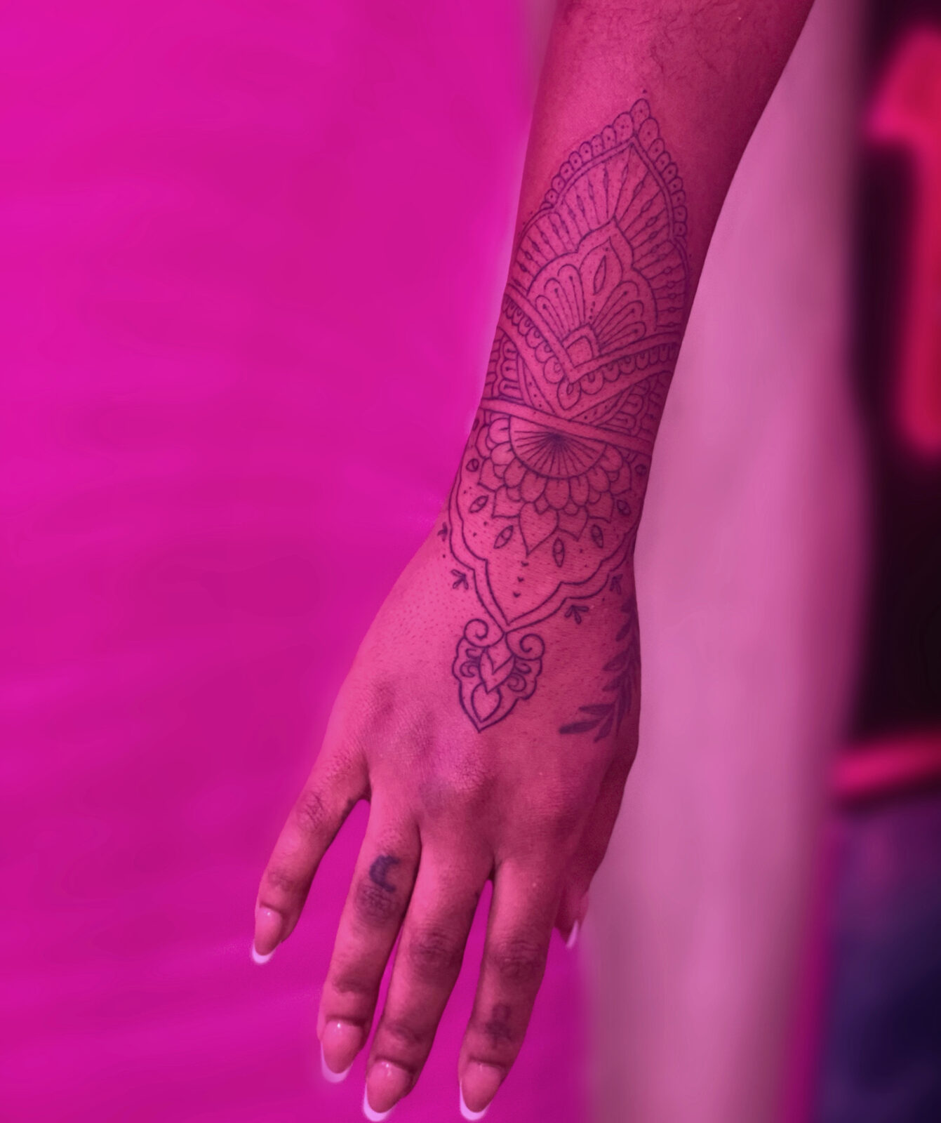 Pink Ink Tattoo Fine Line example