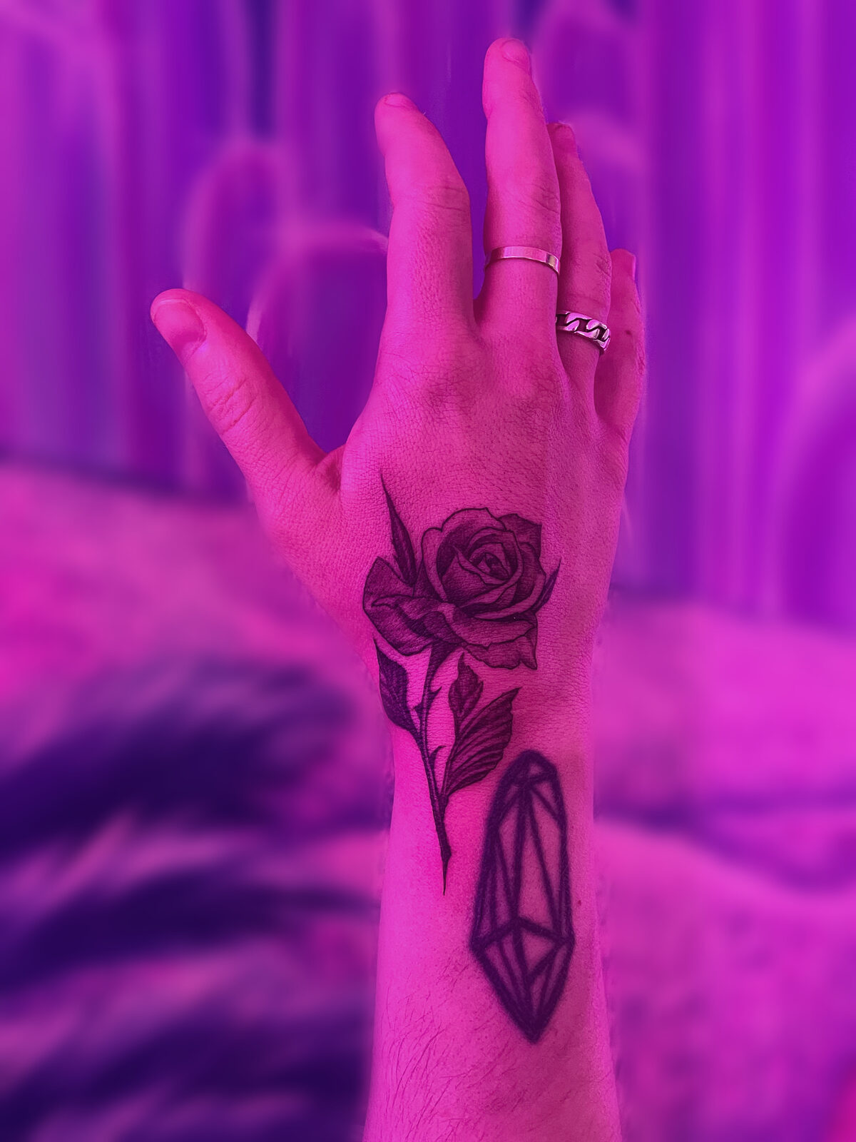 Pink Ink Tattoo Fine Line example