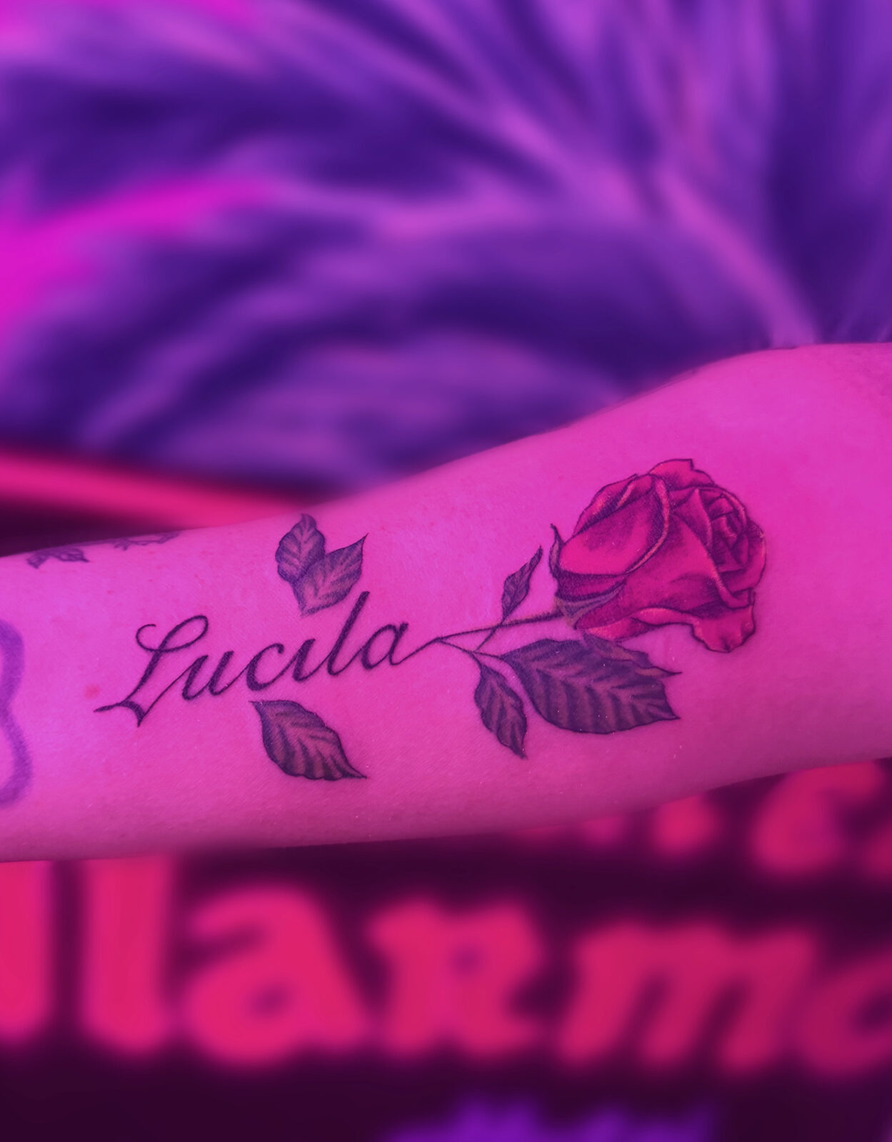 Pink Ink Tattoo Fine Line example