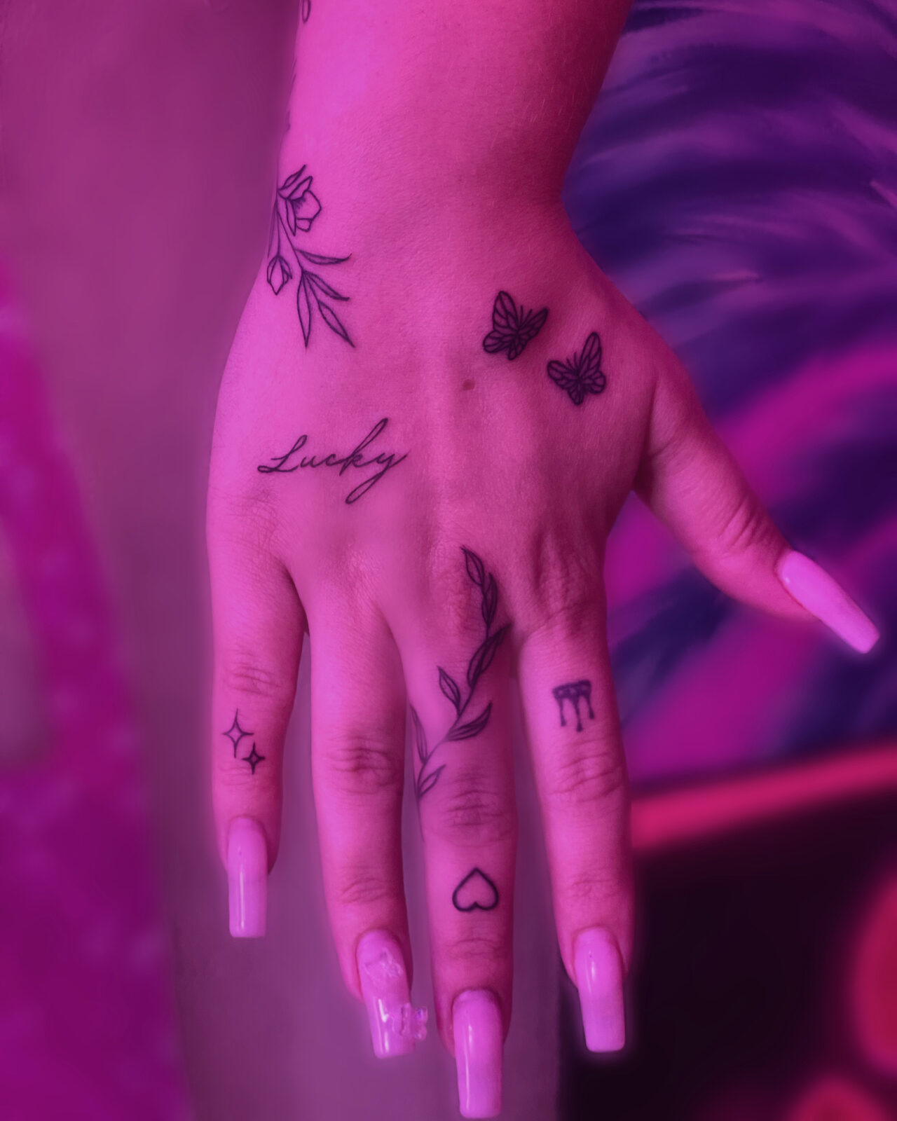 Pink Ink Tattoo Fine Line example