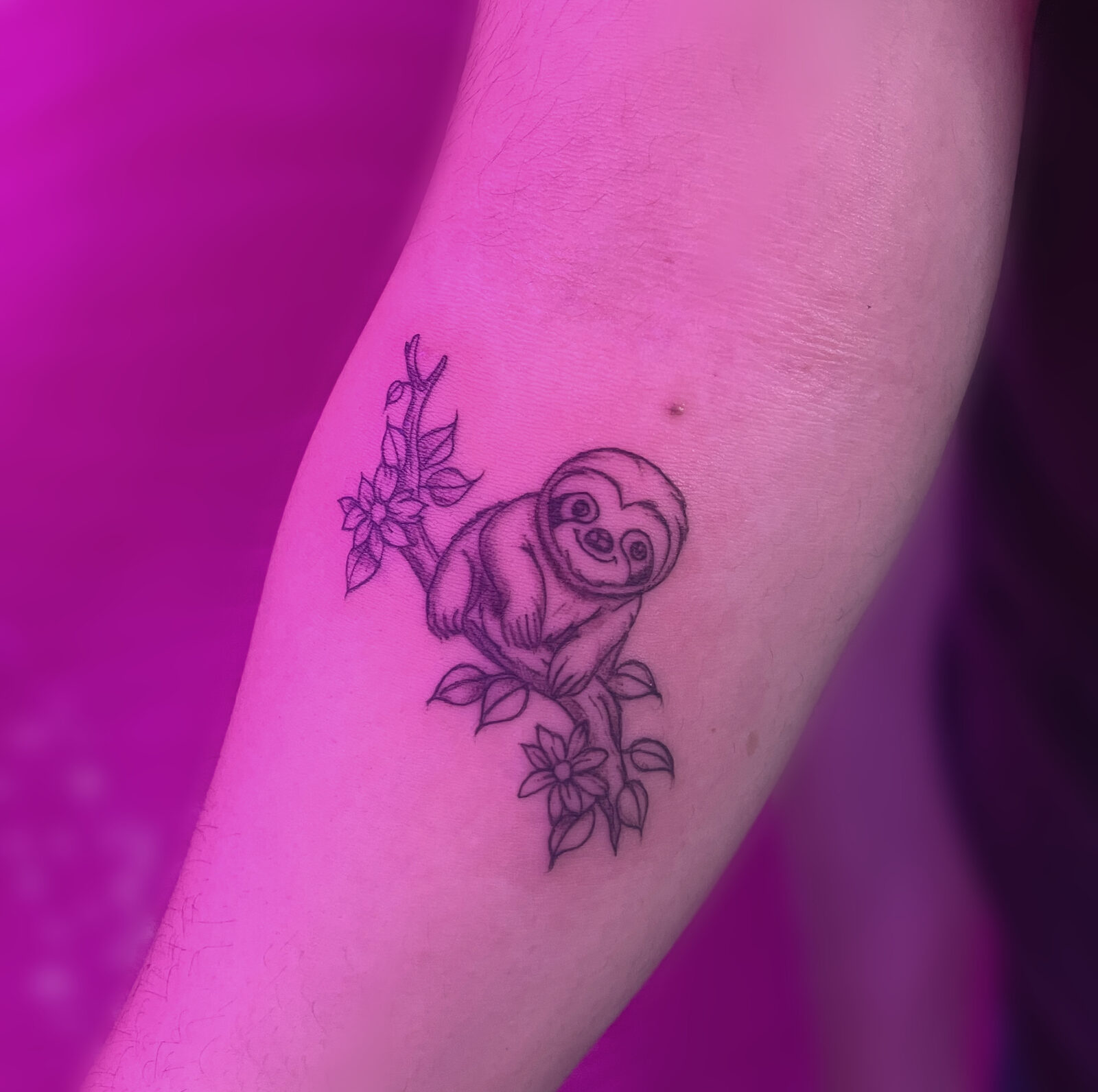 Pink Ink Tattoo Fine Line example