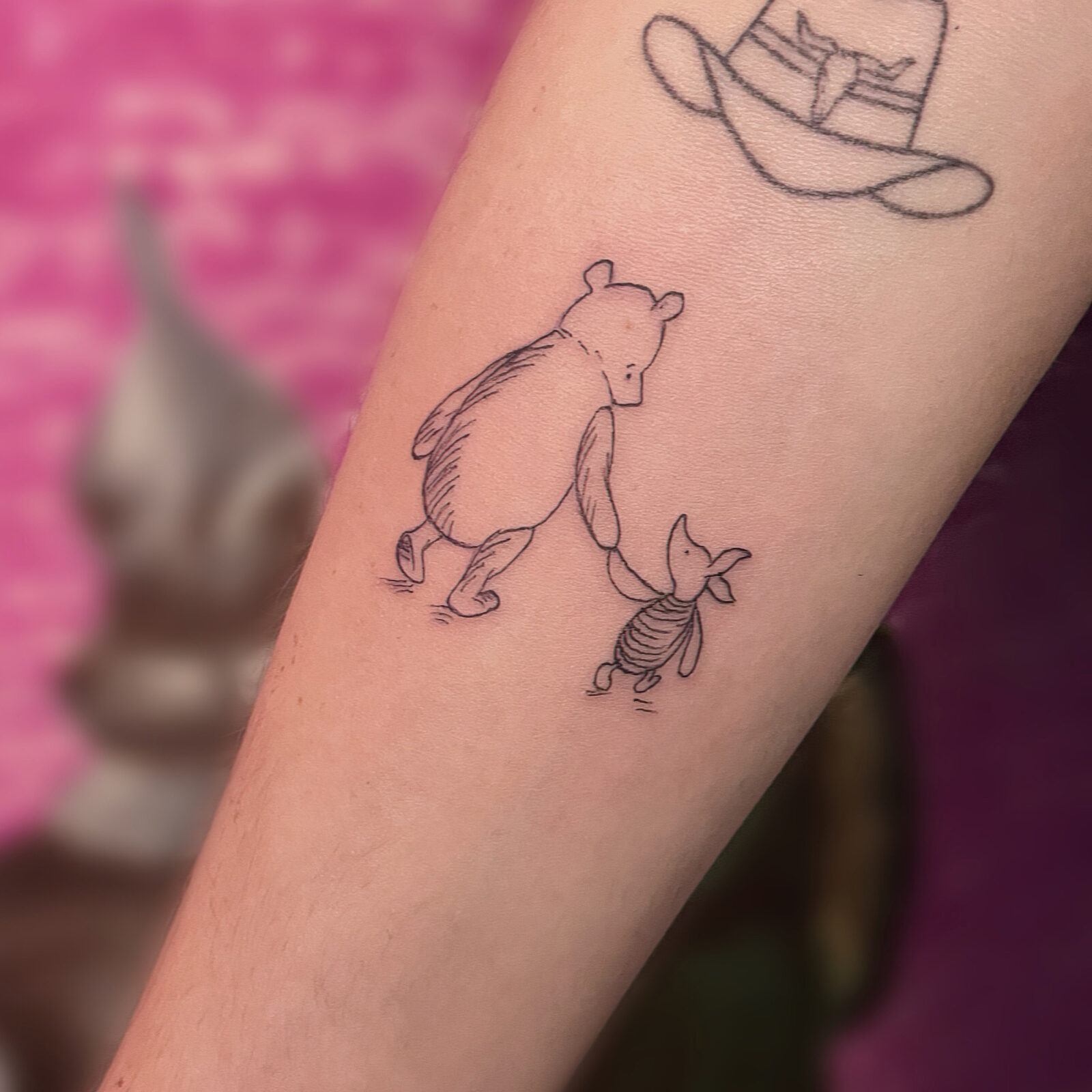 Pink Ink Tattoo Fine Line example