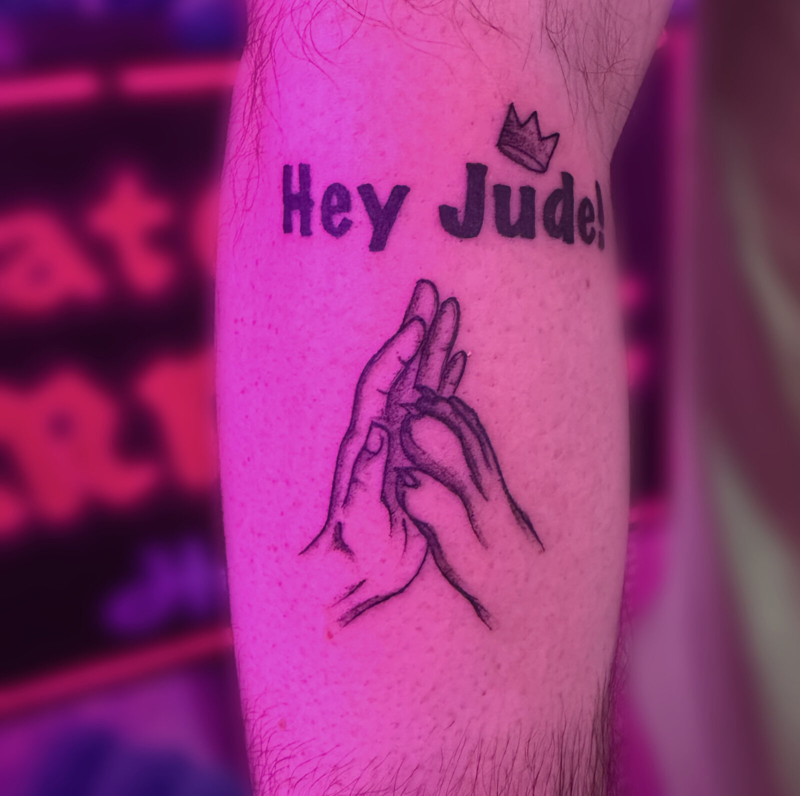 Pink Ink Tattoo Fine Line example