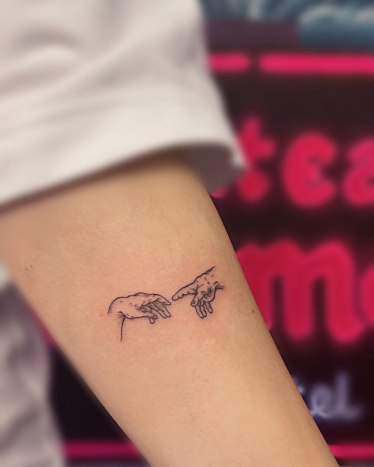 Pink Ink Tattoo Fine Line example