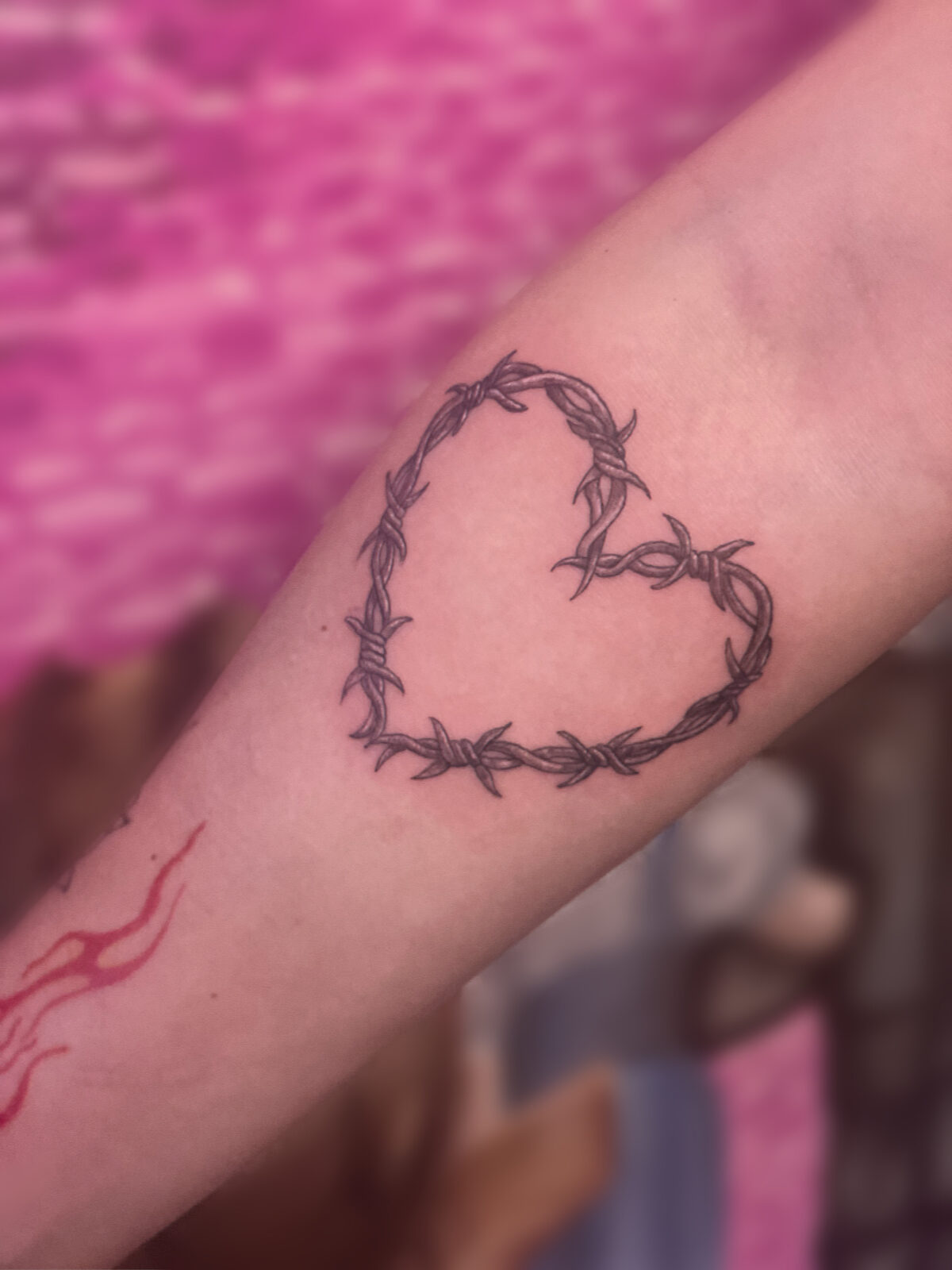 Pink Ink Tattoo Fine Line example